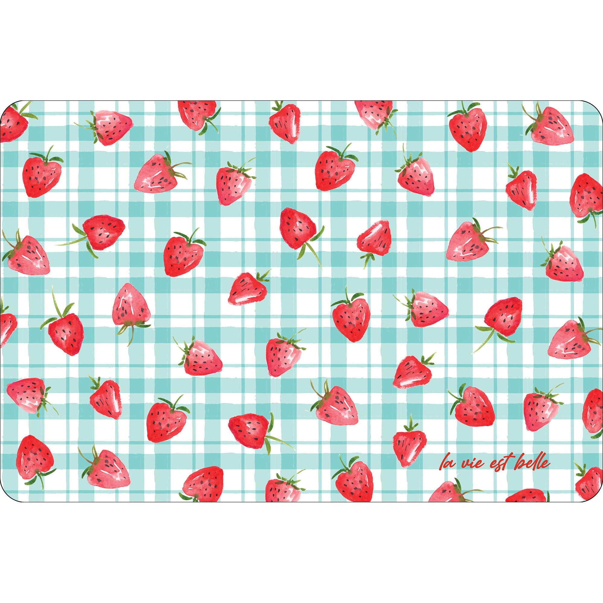 Placemat Strawberry Print 100% Polypropylene 12x18in  30x46cm