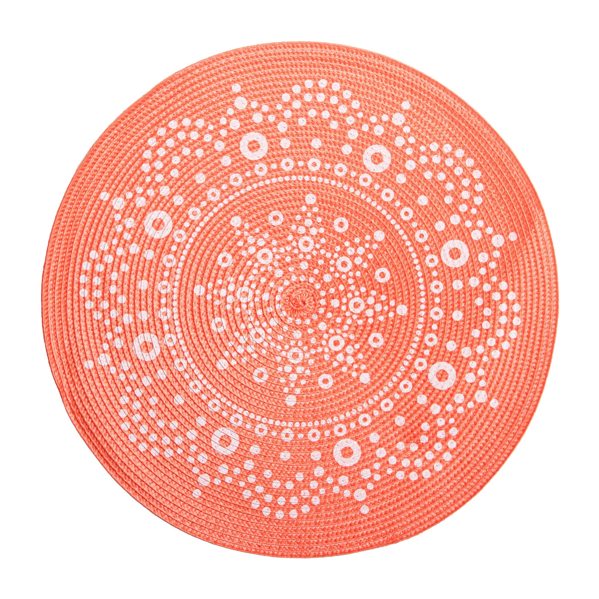 Printed Round Placemat Coral 100% Polypropylene 15in dia.  38cm dia.