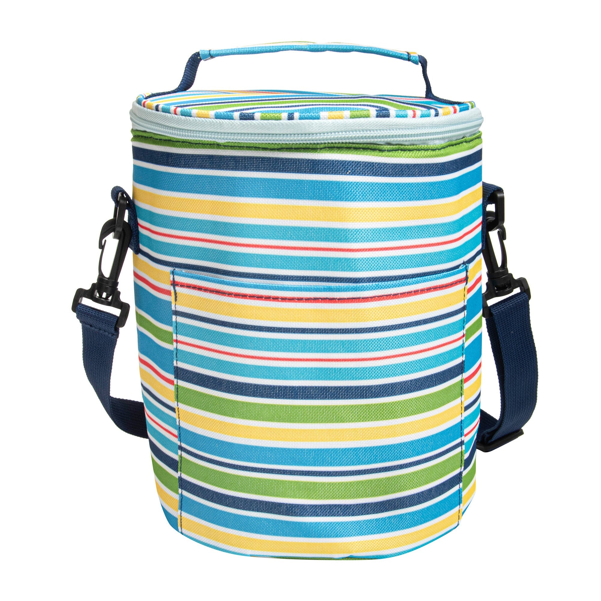 Insulated Beach Bag Summer Stripe Print  Outside: 100% Polyester  Lining Aluminium Pvc 6.7x9.5in  17x24cm