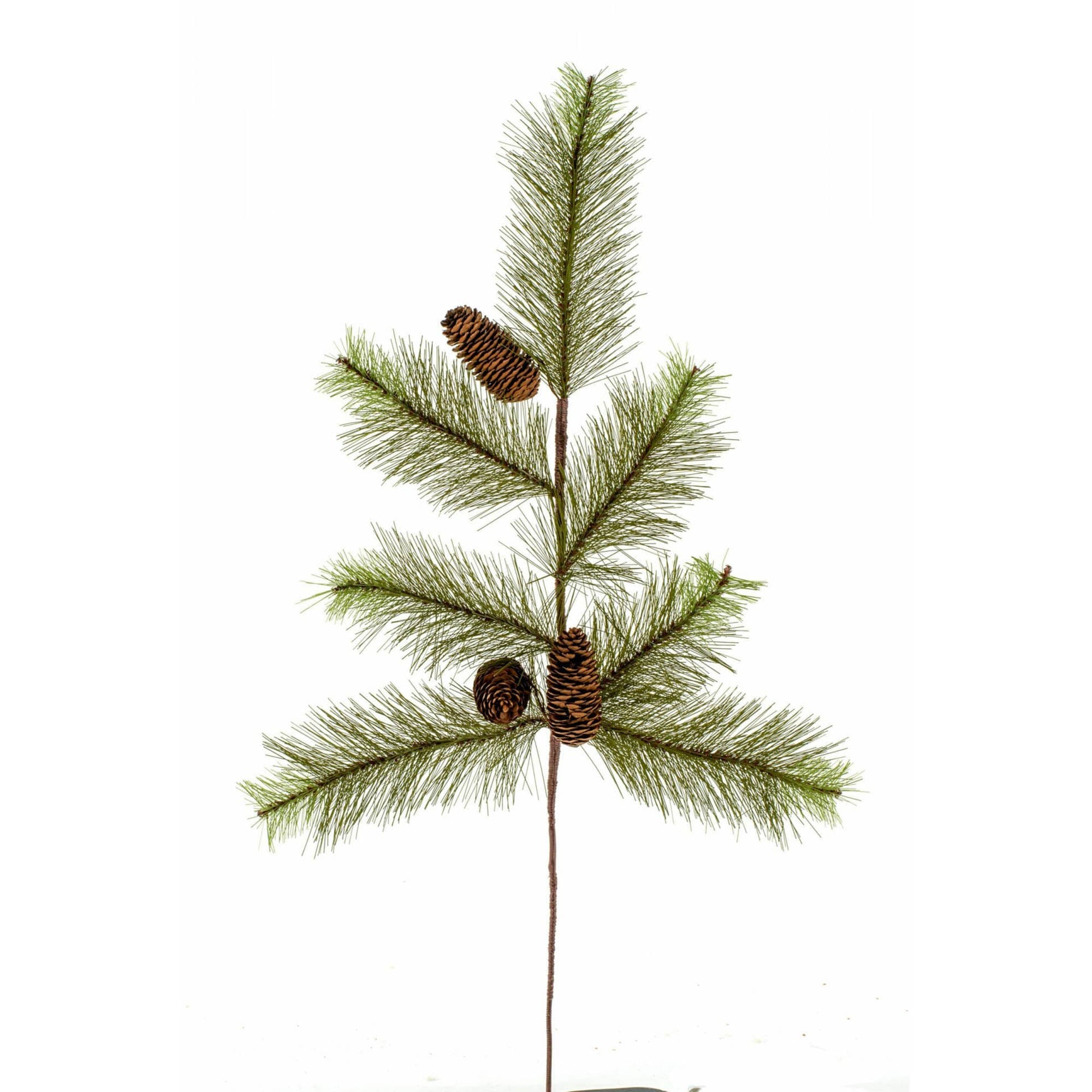 Green White Pine Artificial Spray with Pinecones  8.5L x 4W x 28H in