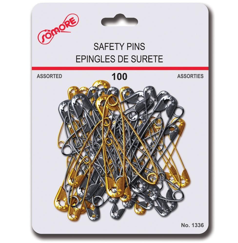 Safety Pins 100 Asst. - Dollar Max Depot