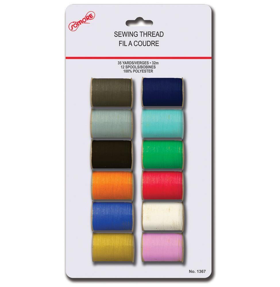Sewing Thread - 12 Spools - Dollar Max Depot