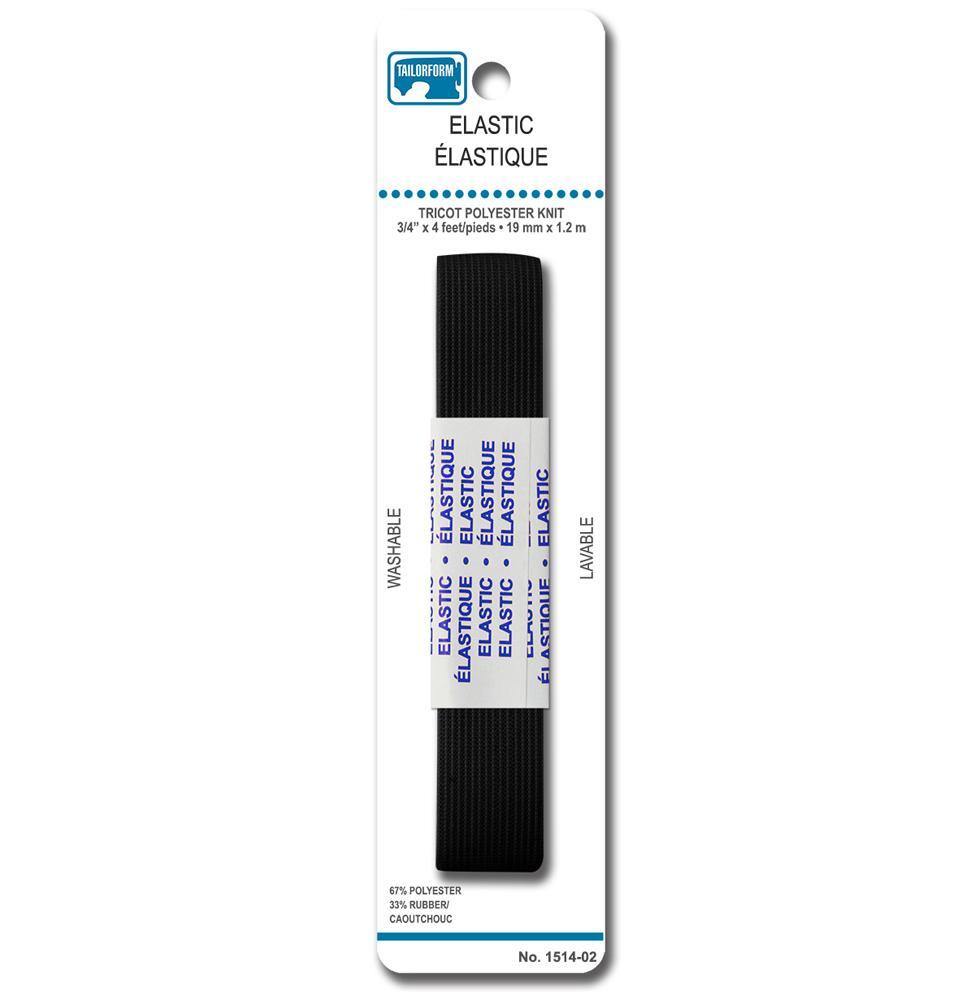 3/4' Knit Elastic Black - Dollar Max Depot