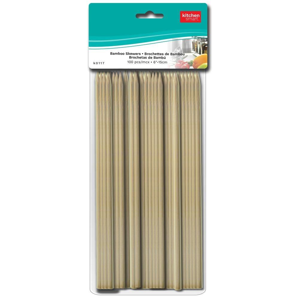 Bamboo Skewers - 100, 6" - Dollar Max Depot