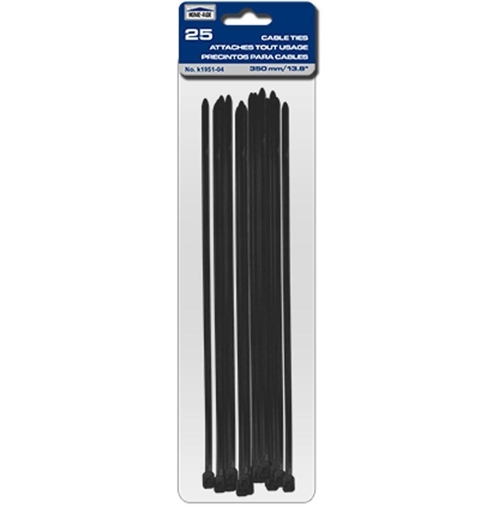 Cable Ties - 350Mm/13.8" 25Pcs, Black - Dollar Max Depot