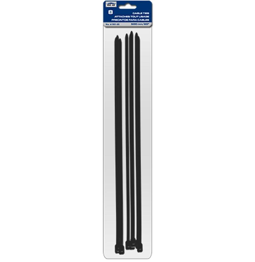 Cable Ties - 500Mm/20" 8Pcs, Black - Dollar Max Depot