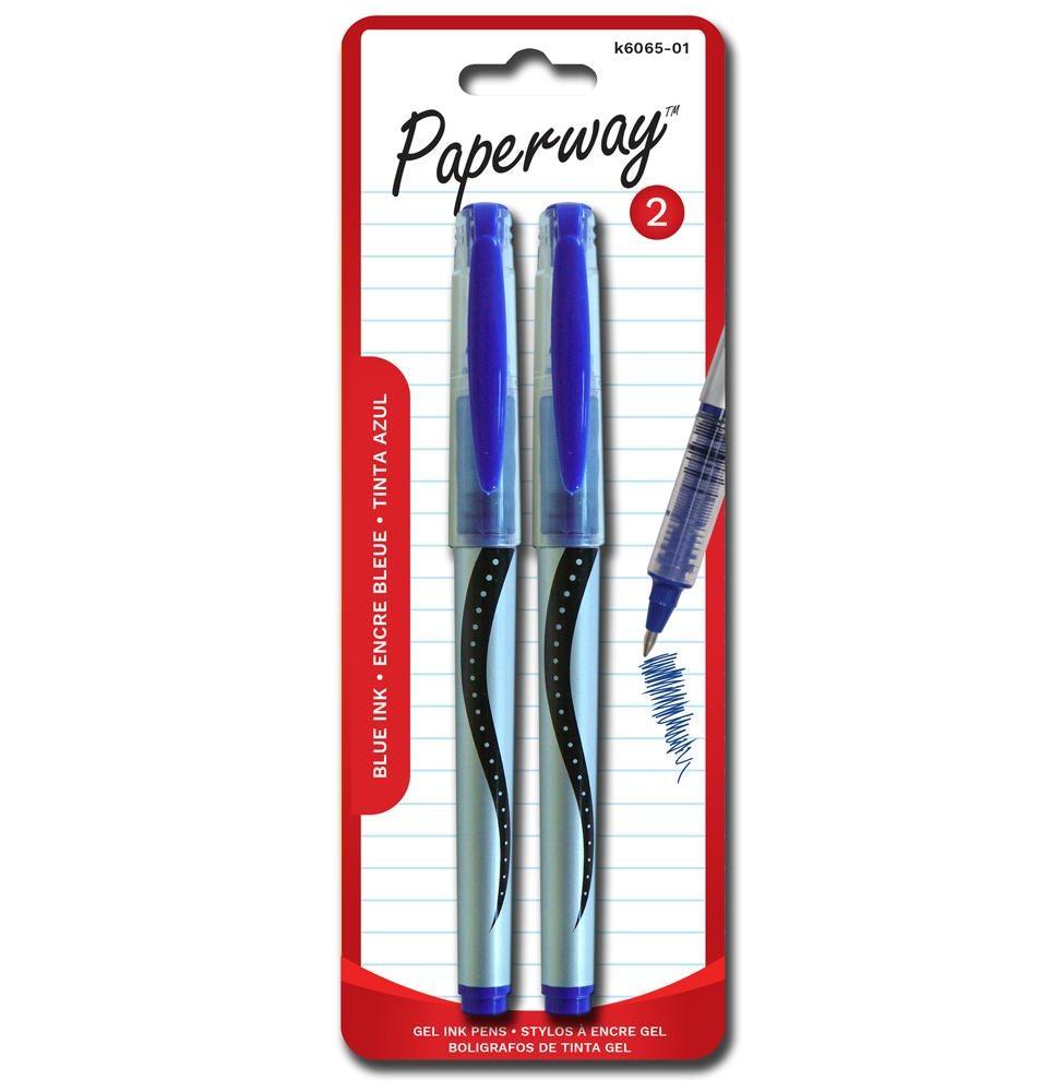 Gel Ink Pens - 2, Blue - Dollar Max Depot