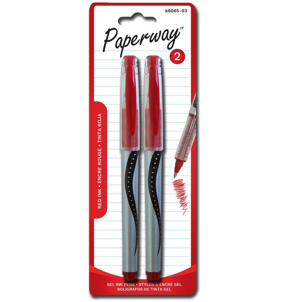 Gel Ink Pens - 2, Red - Dollar Max Depot