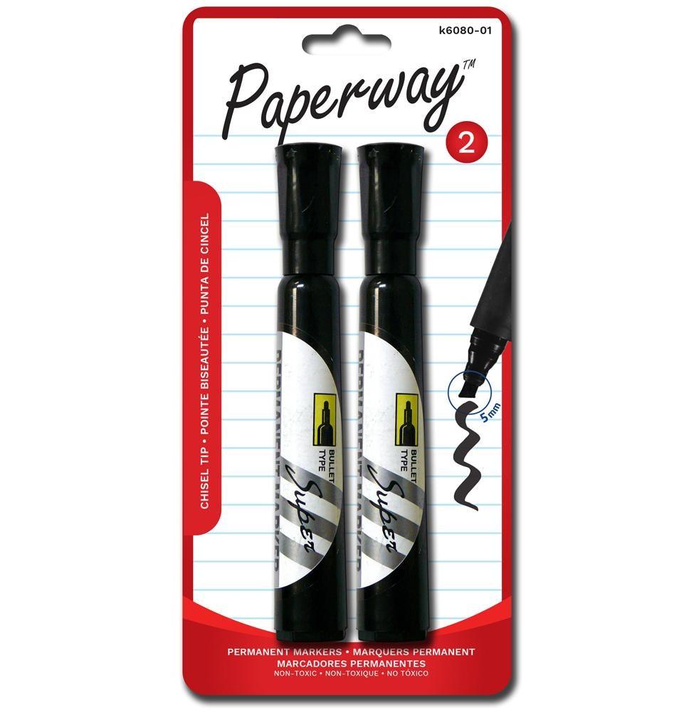 Permanent Markers - 2, Black - Dollar Max Depot