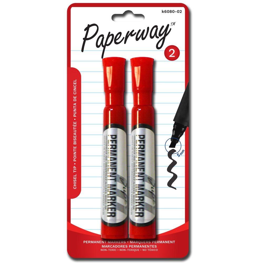 Permanent Markers - 2, Red - Dollar Max Depot