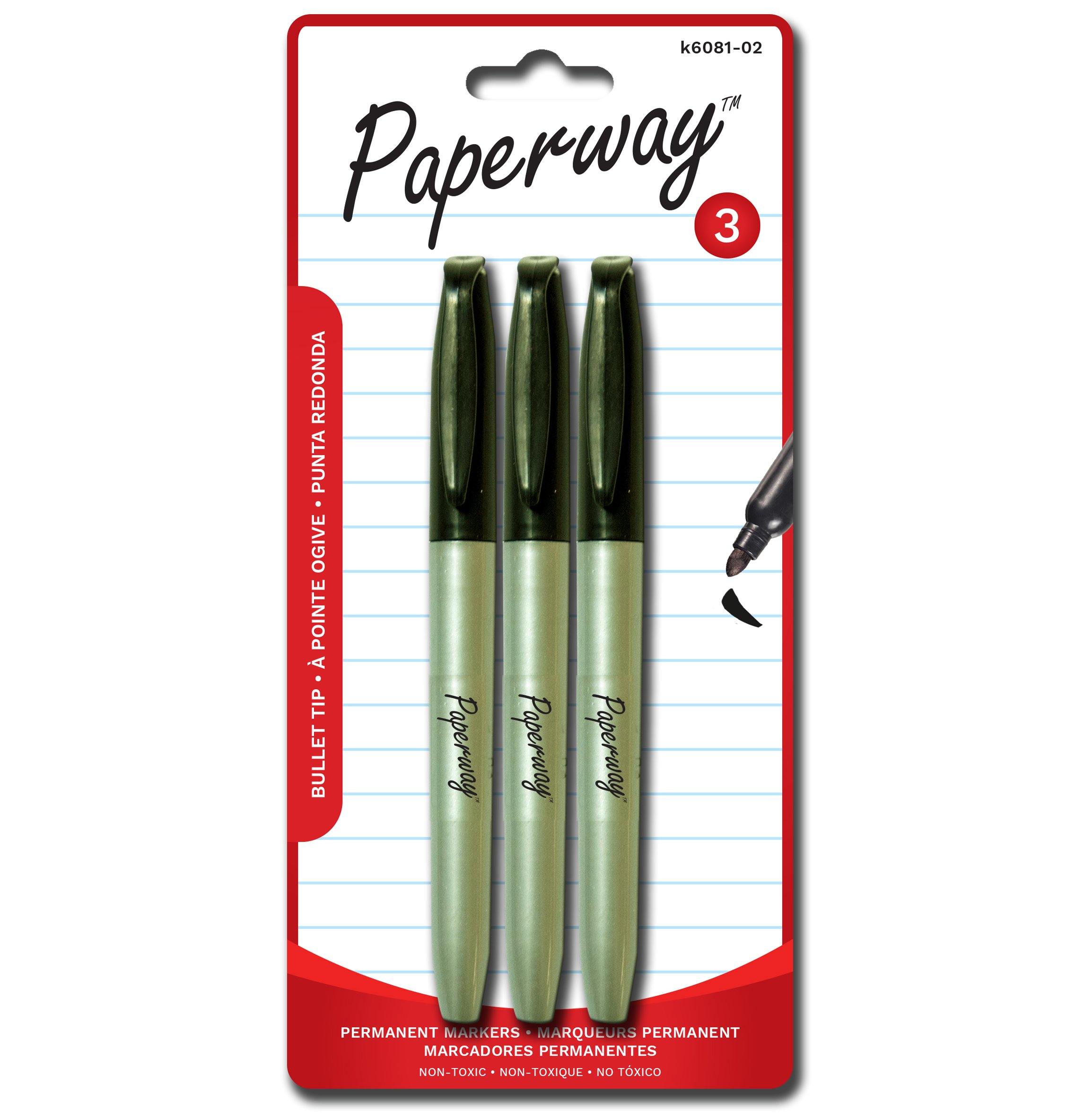 Permanent Markers 3 Pack Black - Dollar Max Depot