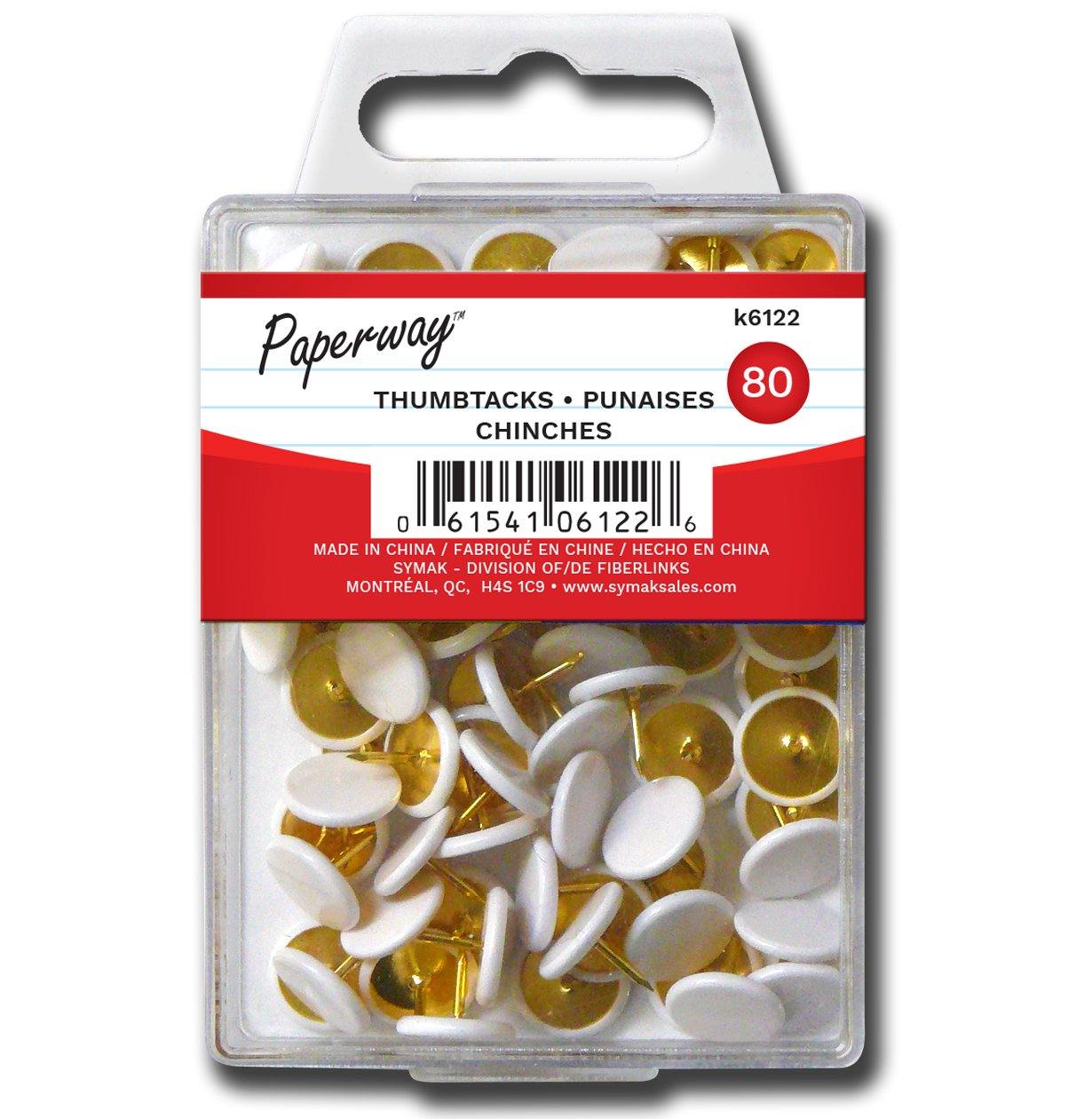 80 White Thumbtacks - Dollar Max Depot