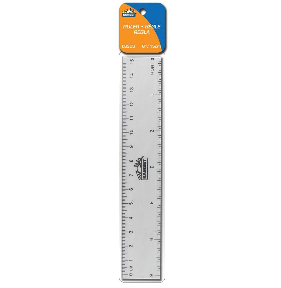 Ruler - 6"/15Cm, Plastic - Dollar Max Depot
