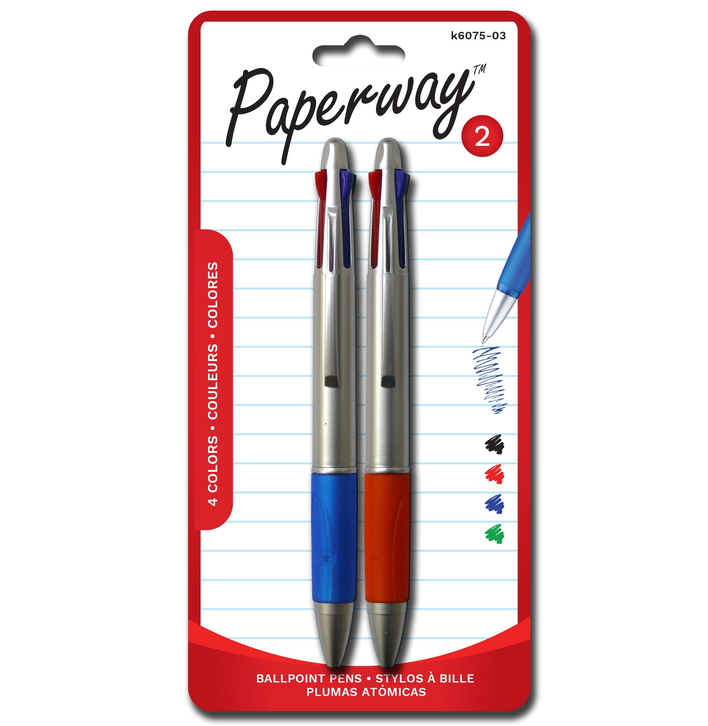 4-Coloured Ballpoint Pen 2 Pacl - Dollar Max Depot