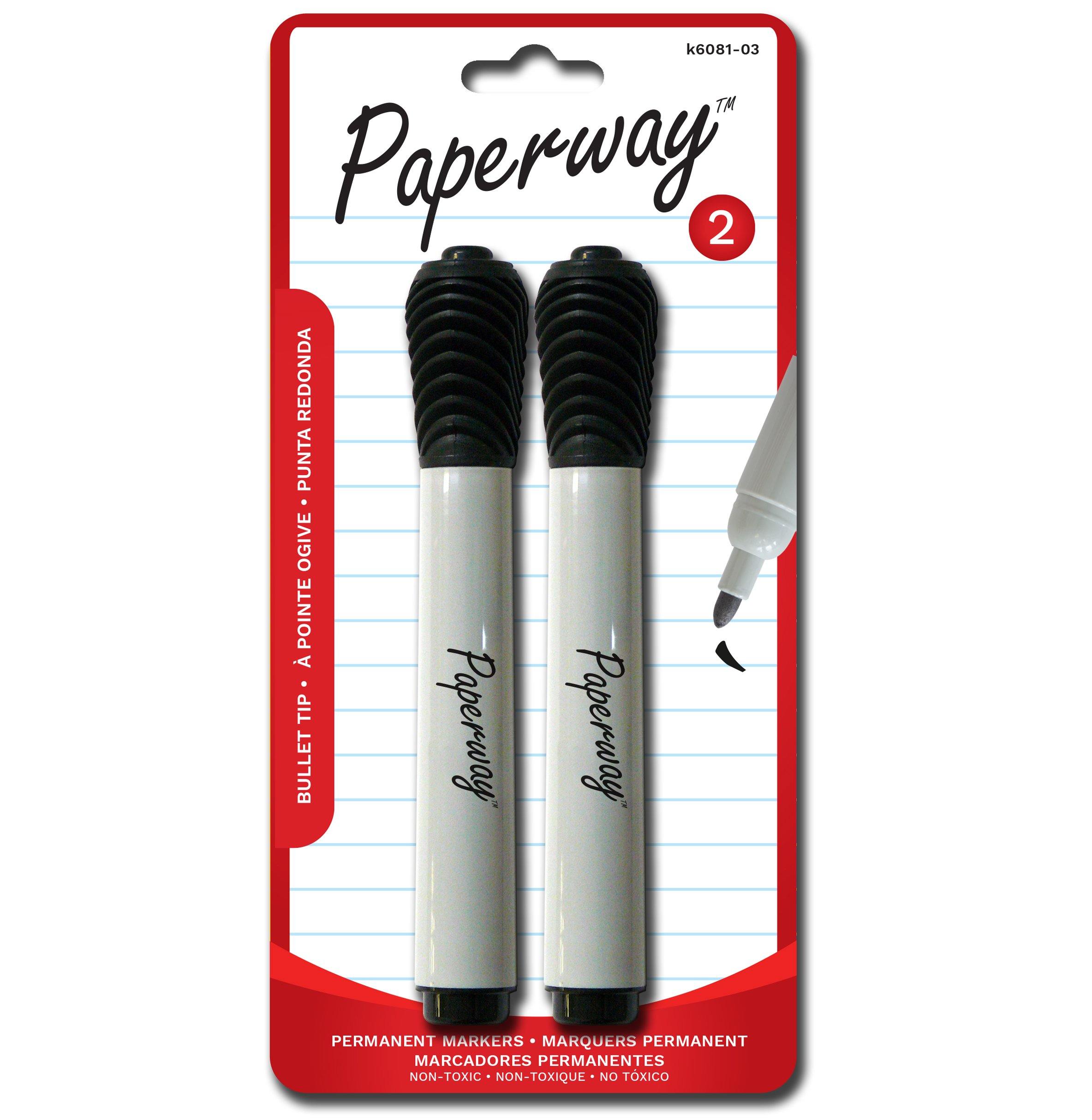 Large Permenent Markers 2 Pack Black - Dollar Max Depot