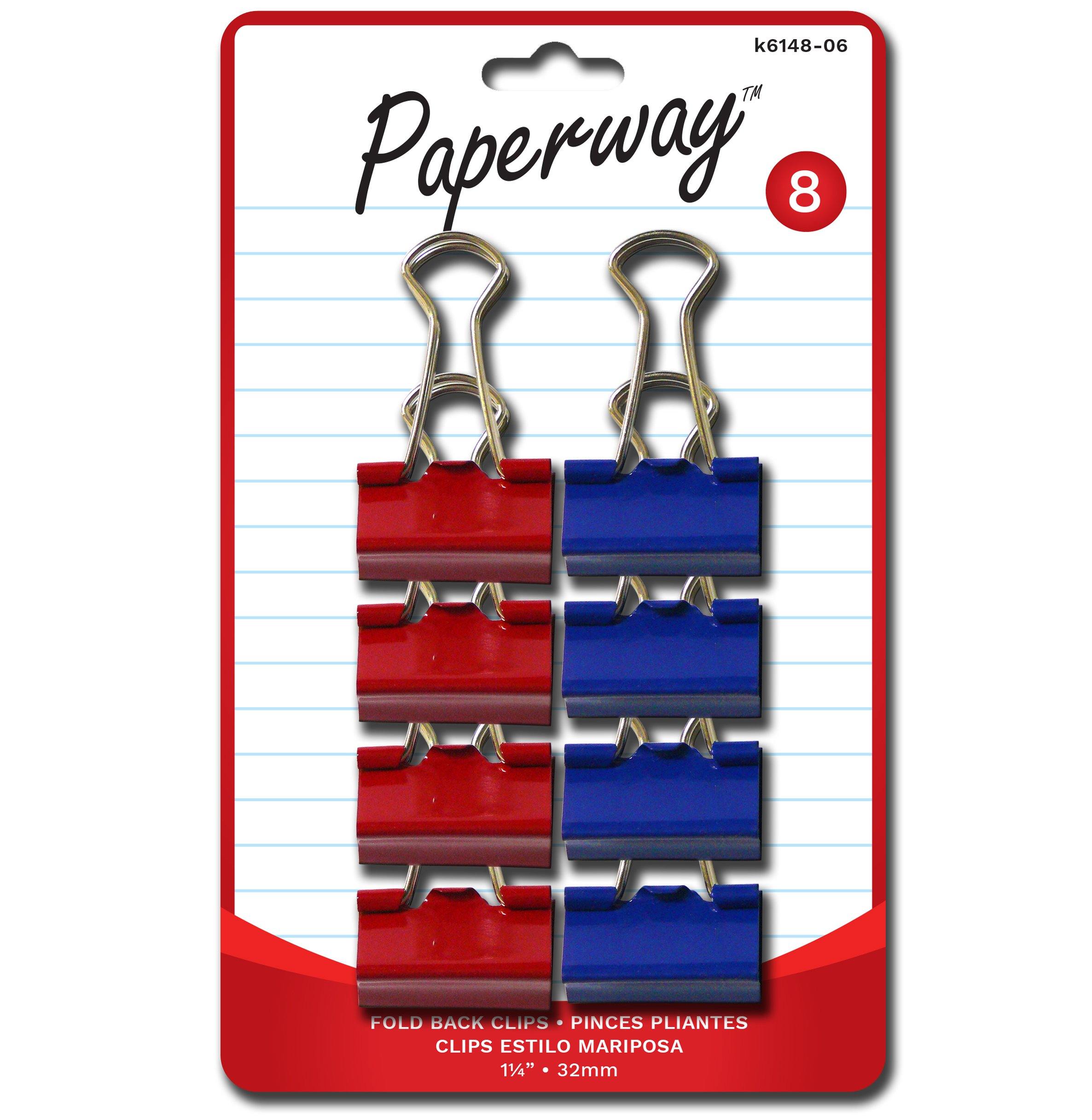 8 Red And Blue Fold Back Clips 1-1.4" - Dollar Max Depot