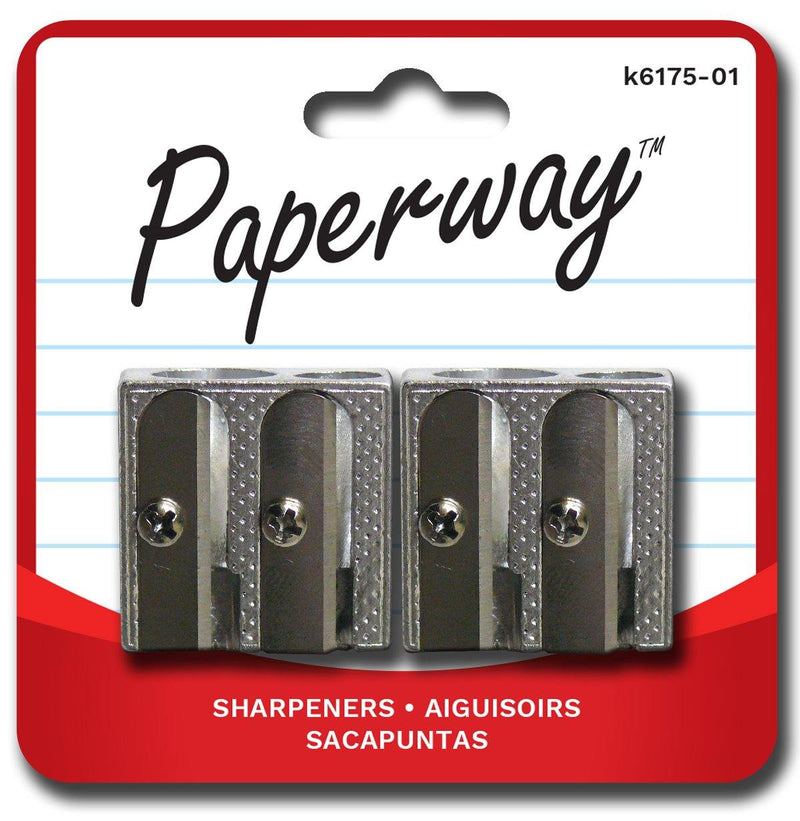 2 Metal Double Hole Sharpeners - Dollar Max Depot