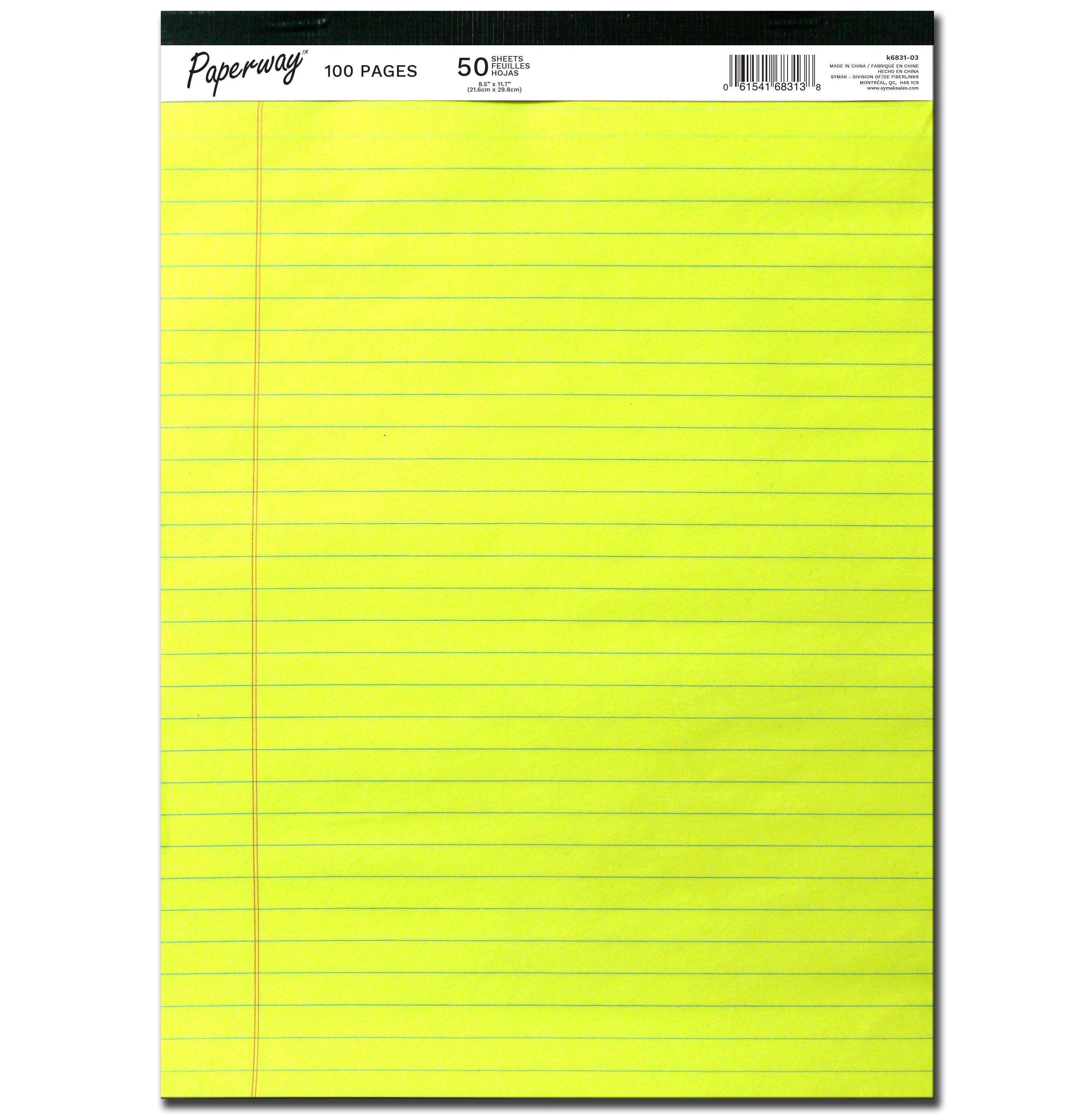 100 Page Yellow Notepad 8.5"X11.7" - Dollar Max Depot