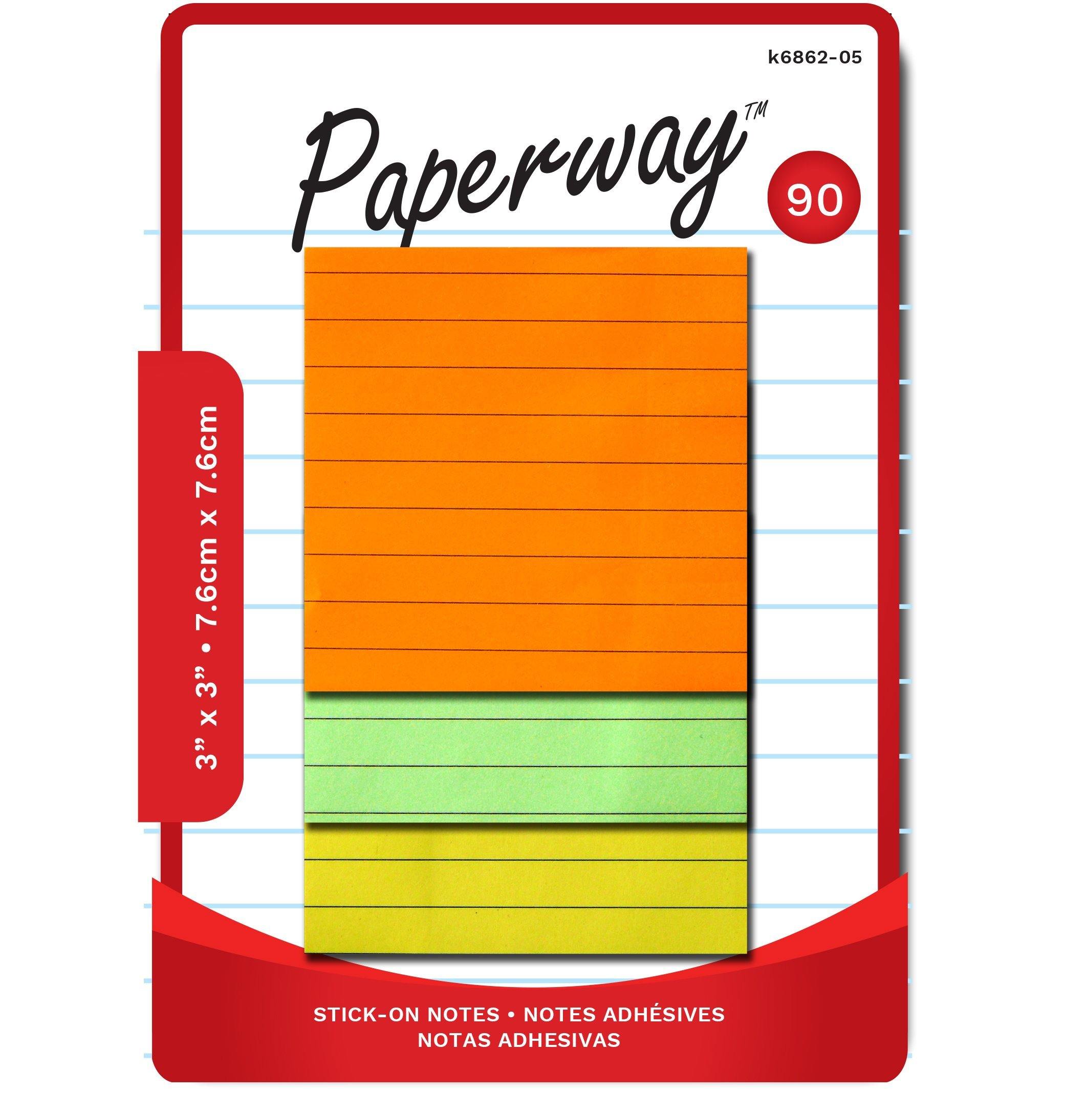 90 Lined Stick-On Notes  3"X3" - Dollar Max Depot