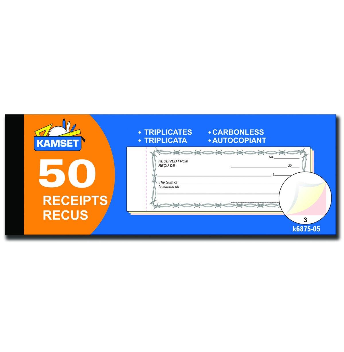 Labeling Triplicates 50 Receipts Triplicates 7.5x2.5in