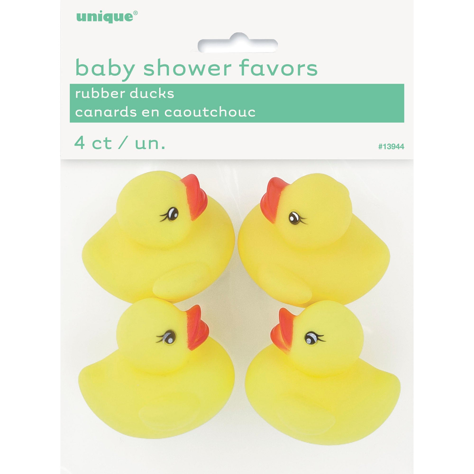 Baby Shower 4 Rubber Ducks 2x2in