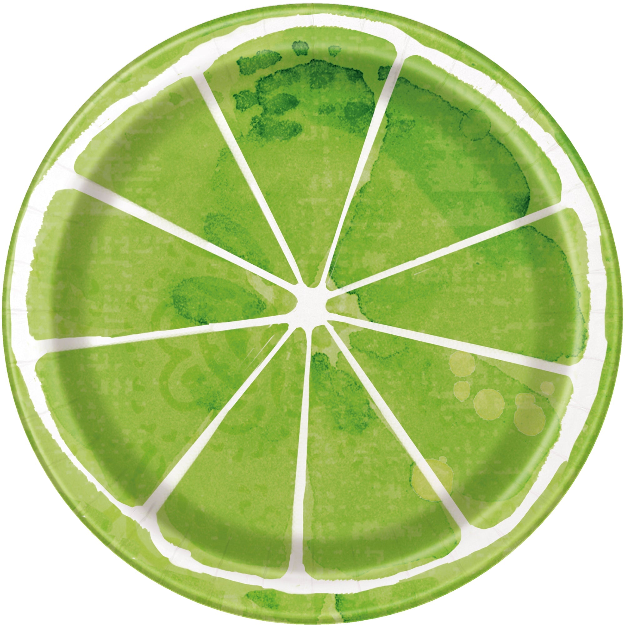 Summer Citrus 8 Lime Slice Paper Plates 7in