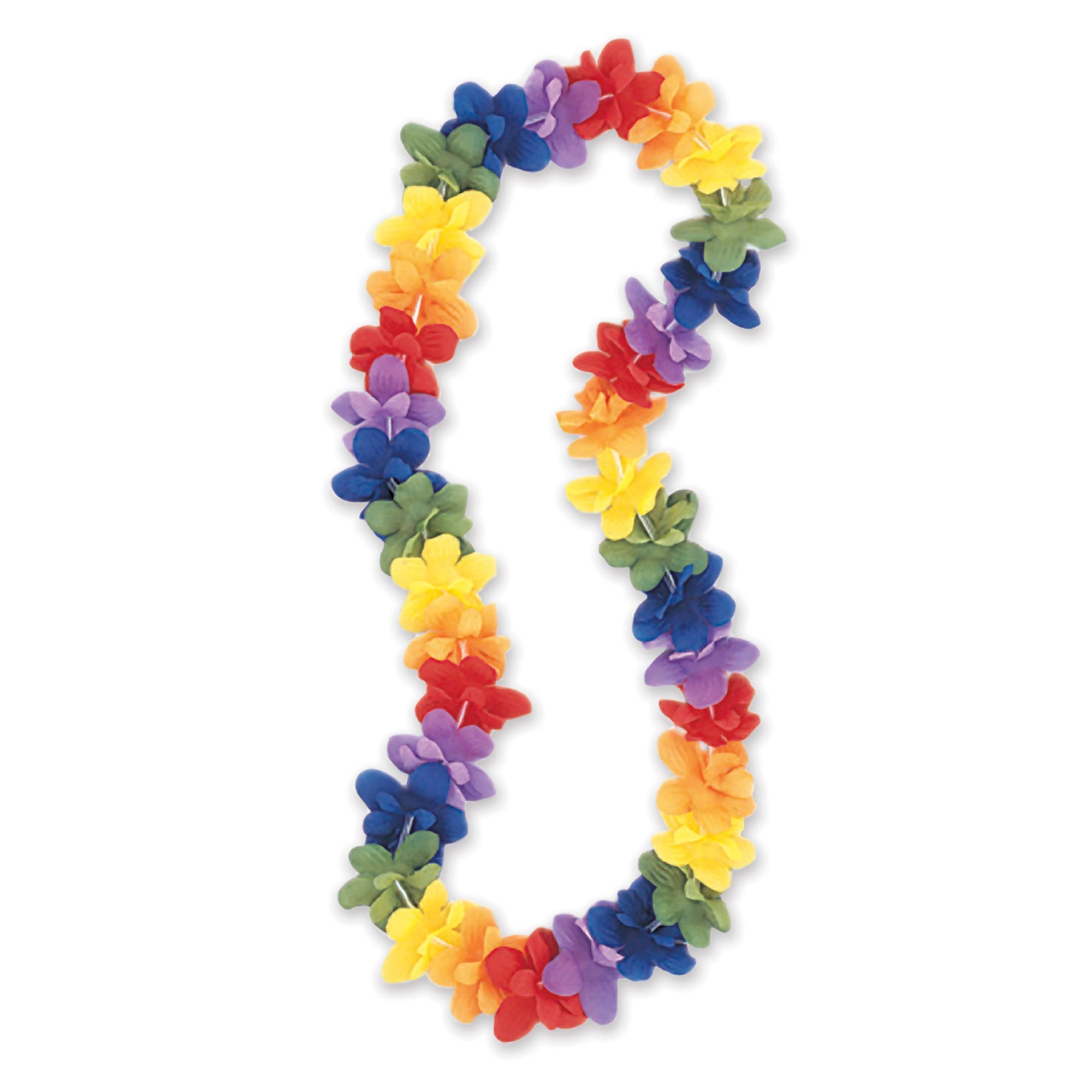 Rainbow Flower Lei 40in