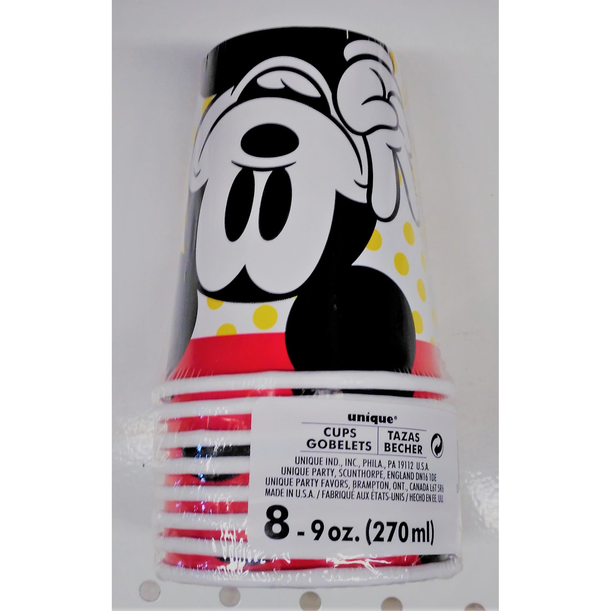 Mickey 8 Paper Cups 9oz