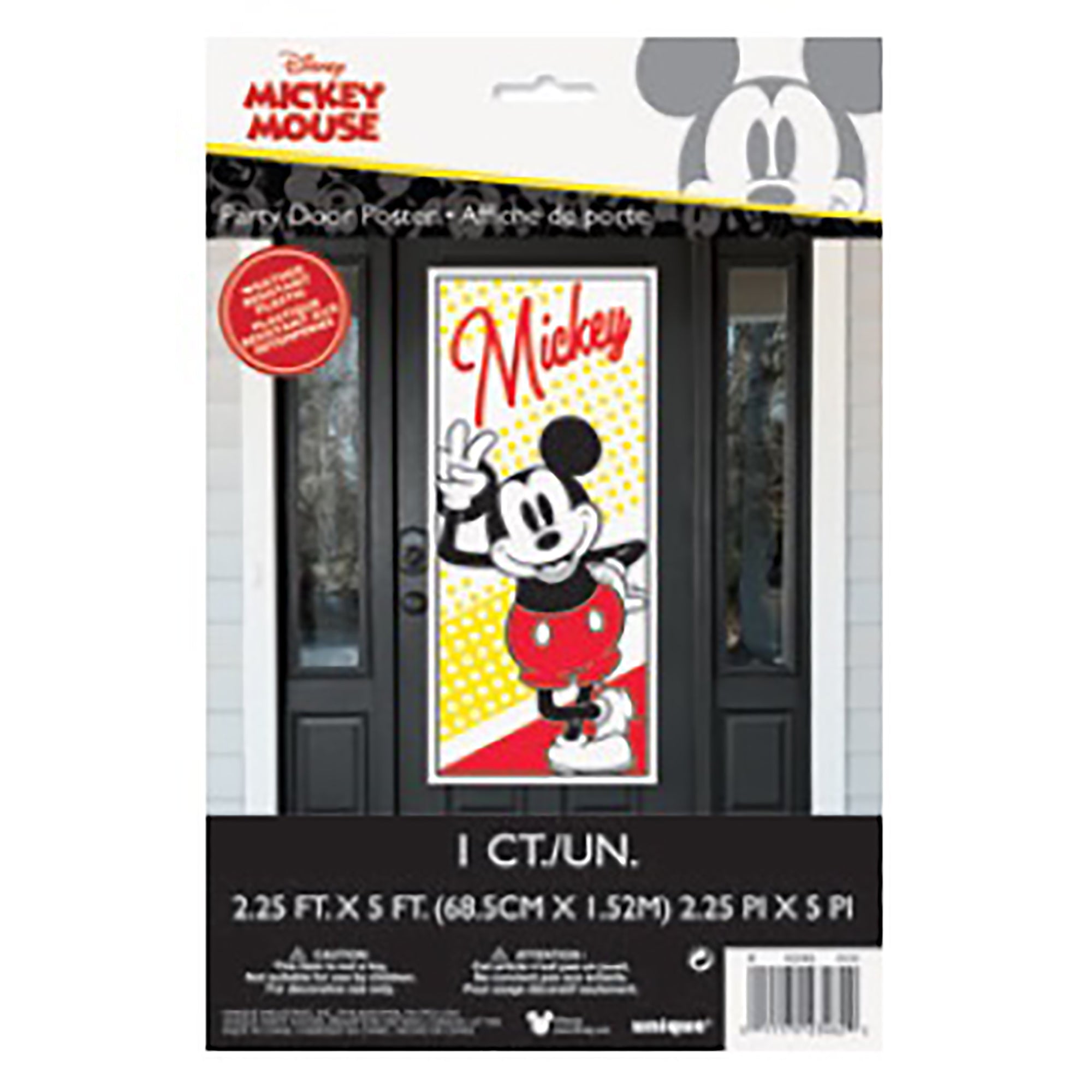Mickey Party Door Poster Plastic 2.25 x 5ft