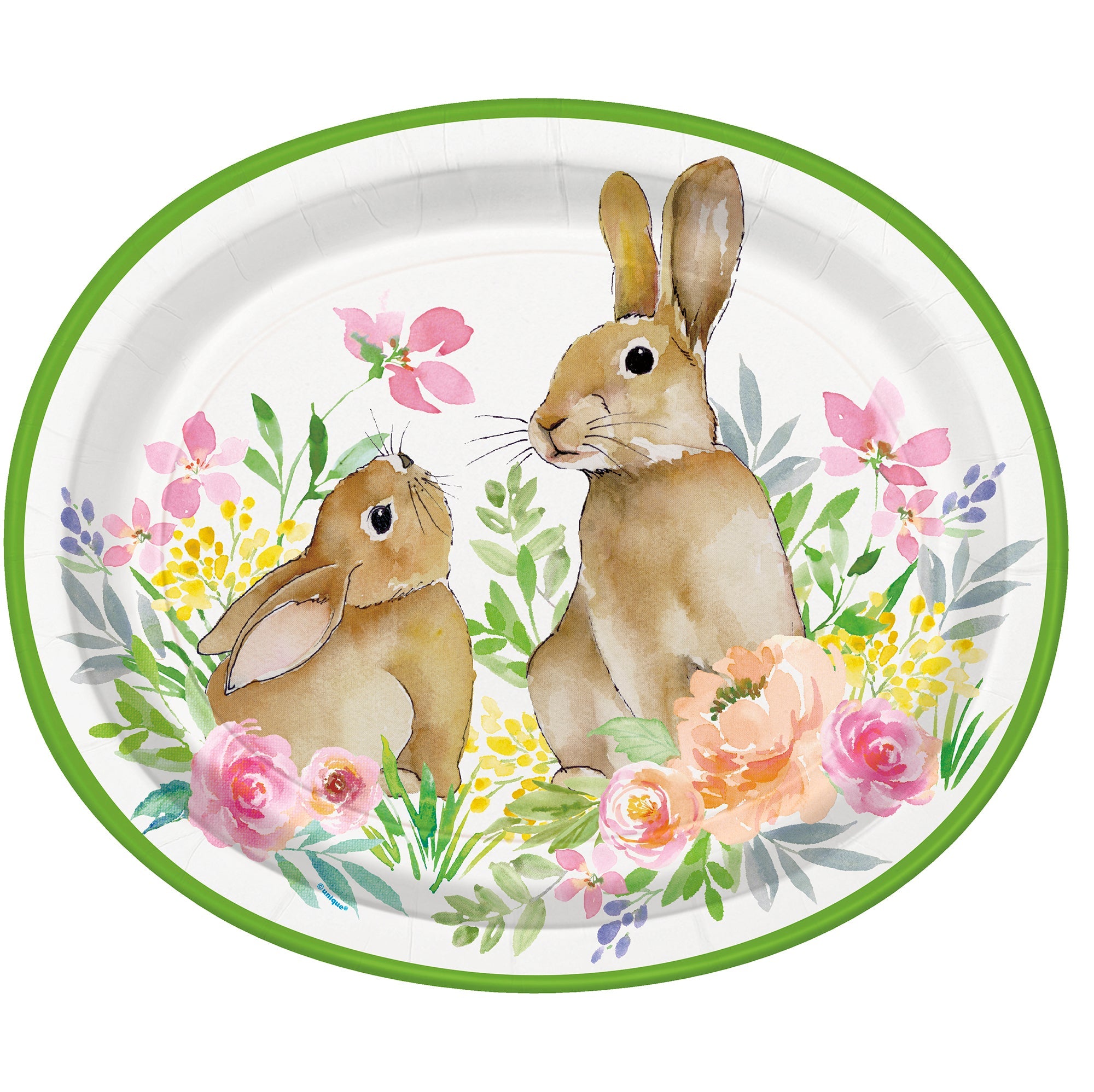 Watercolor Pastel Easter 8 Oval Plates