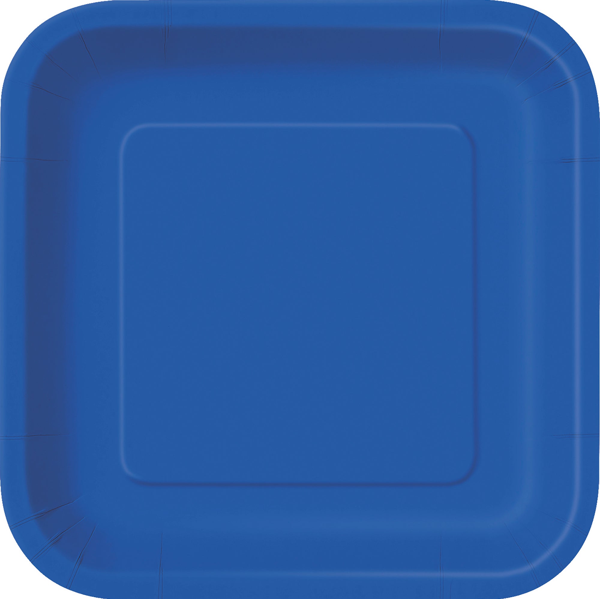16 Square Paper Plates Royal Blue 7in
