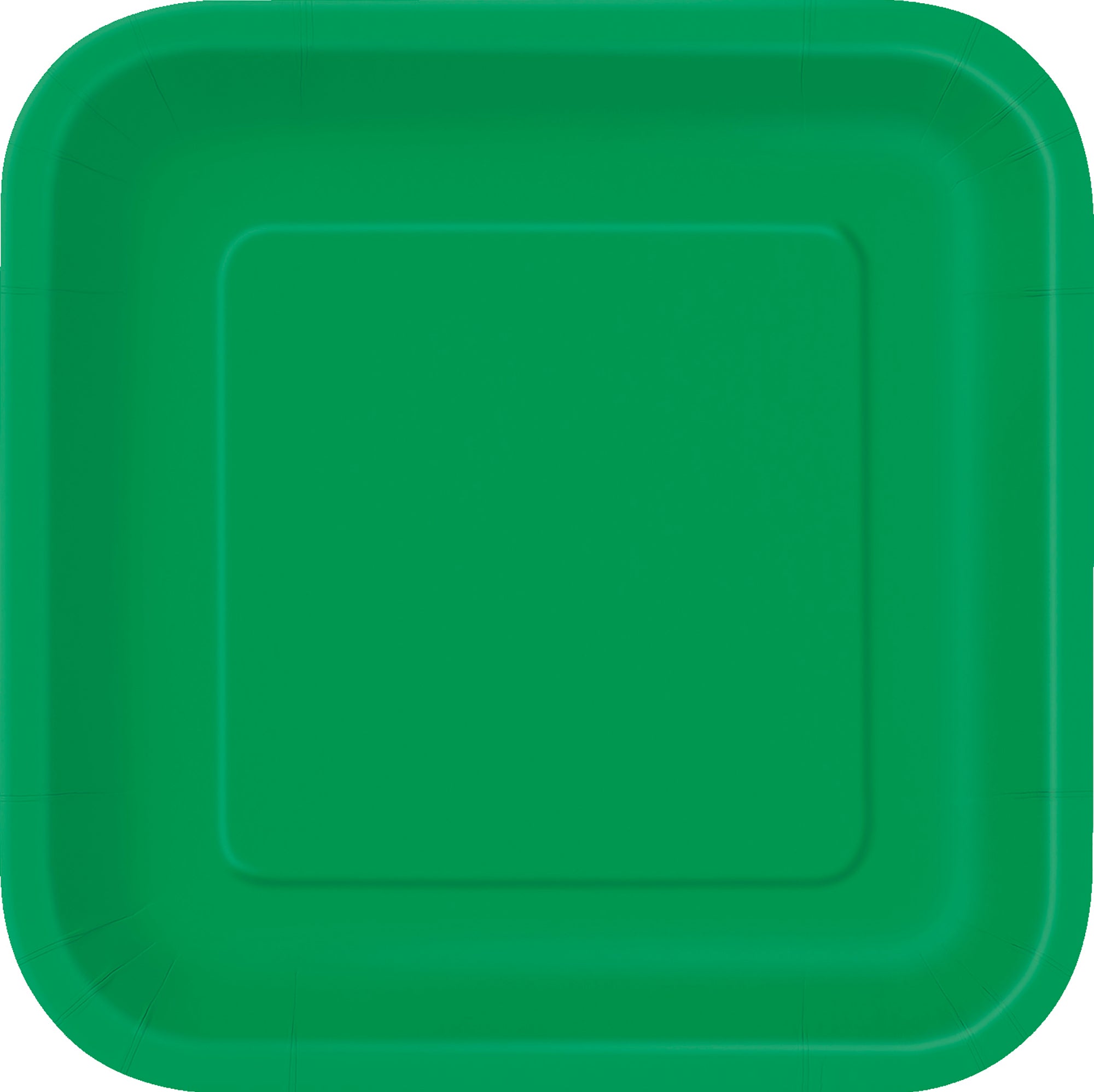 16 Square Paper Plates Emerald Green 7in