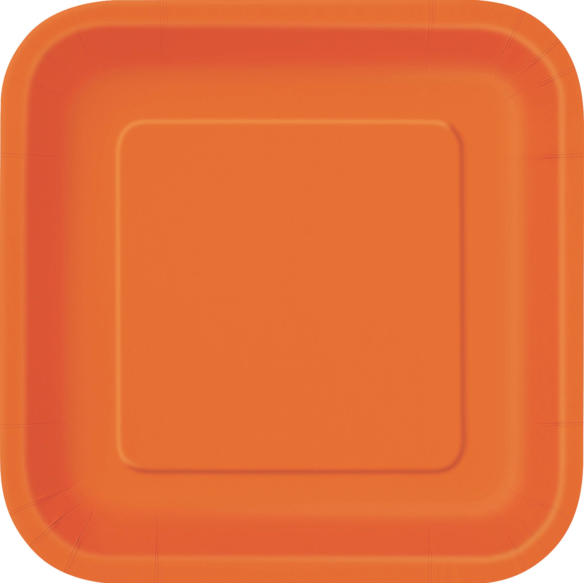 16 Square Paper Plates Orange 7in