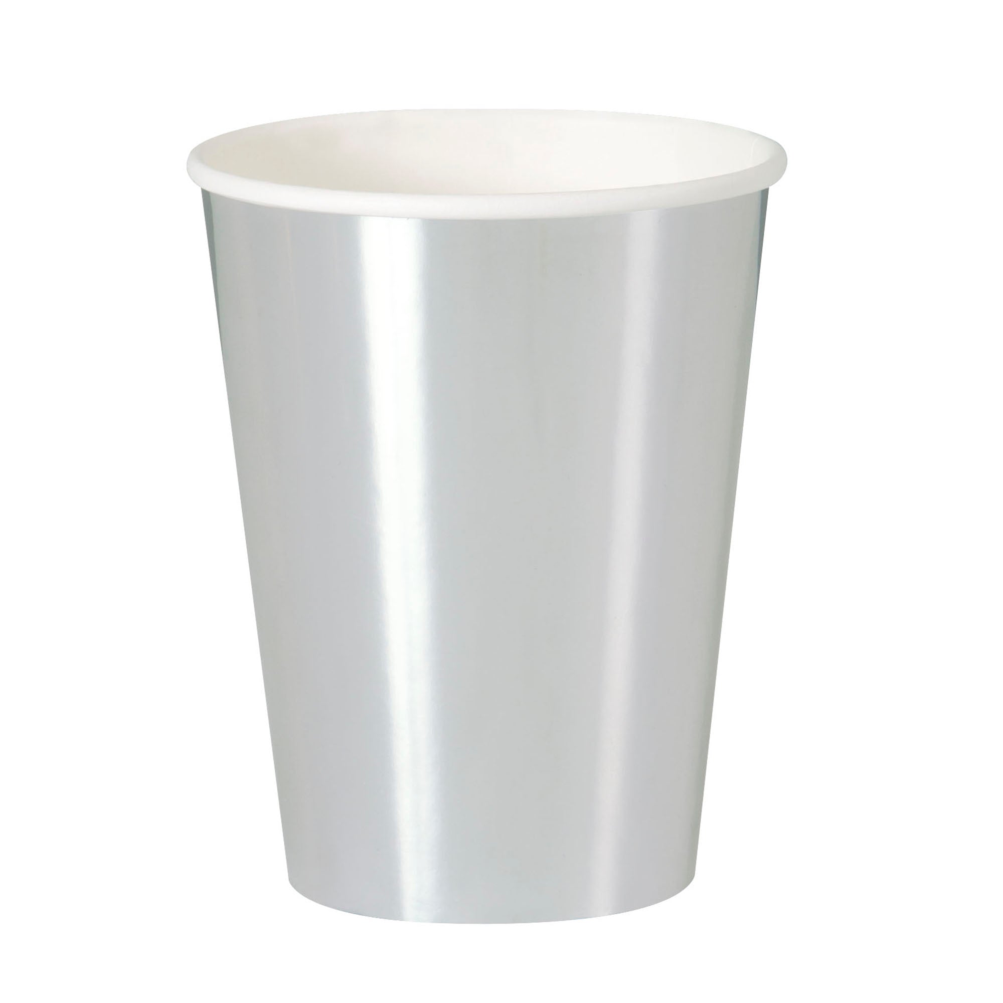 8 Paper Cups Metallic Silver 12oz