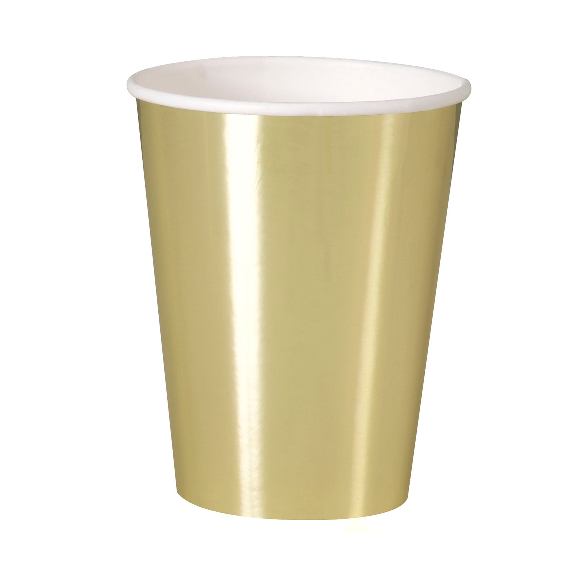 8 Paper Cups Metallic Gold 12oz