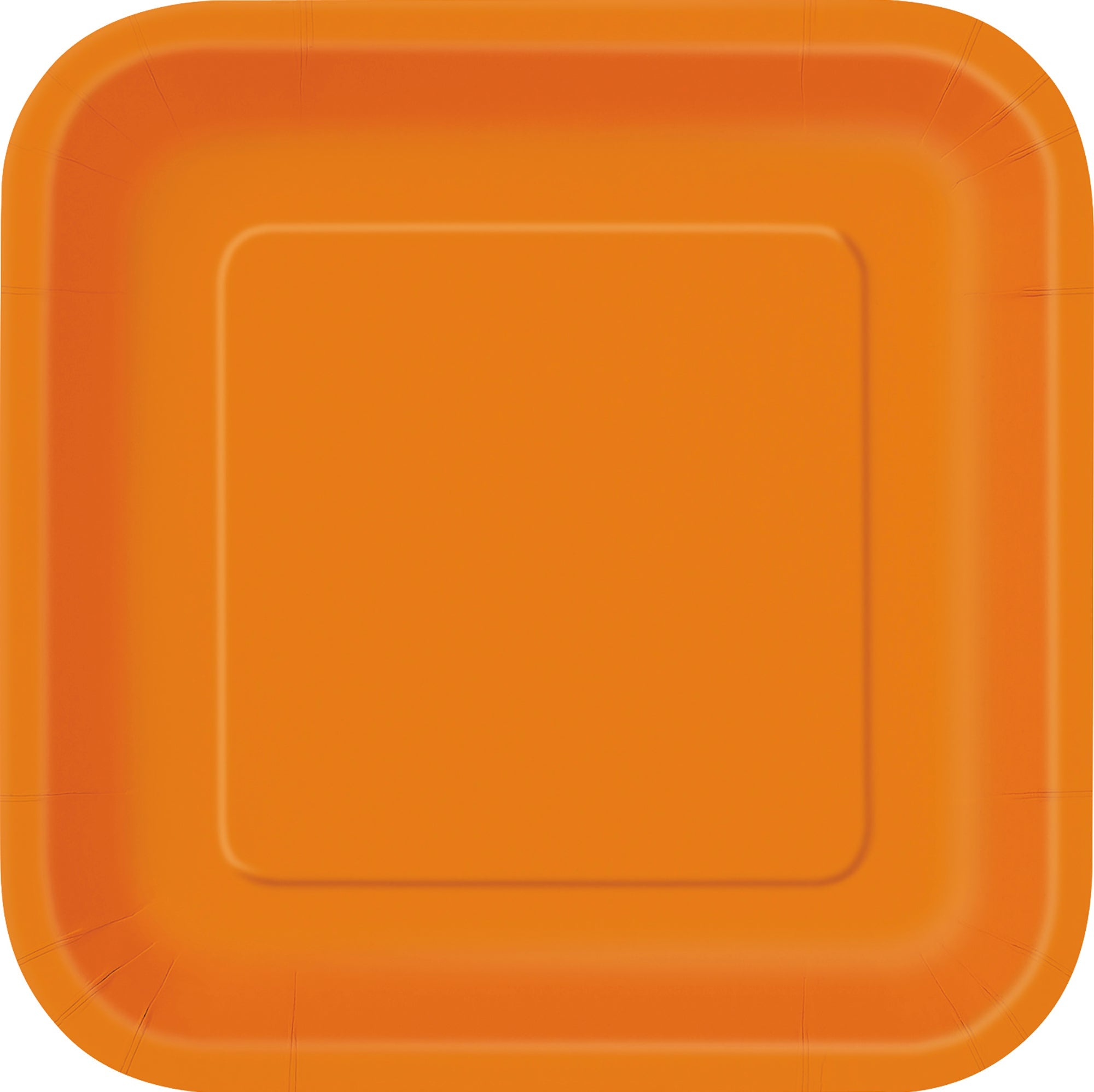 14 Square Paper Plates Orange 9in
