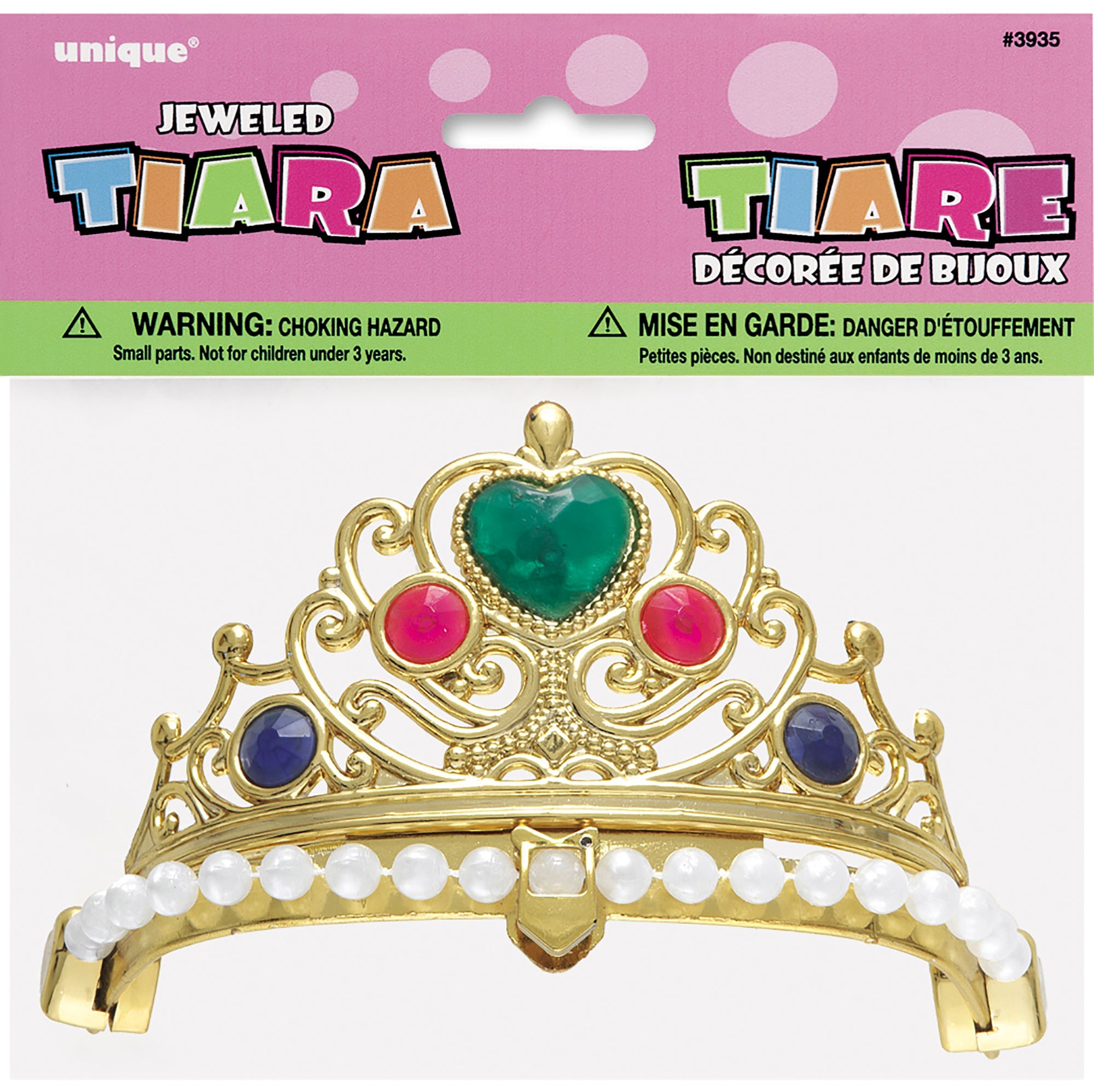 Tiara Jeweled  Gold or Silver Plastic