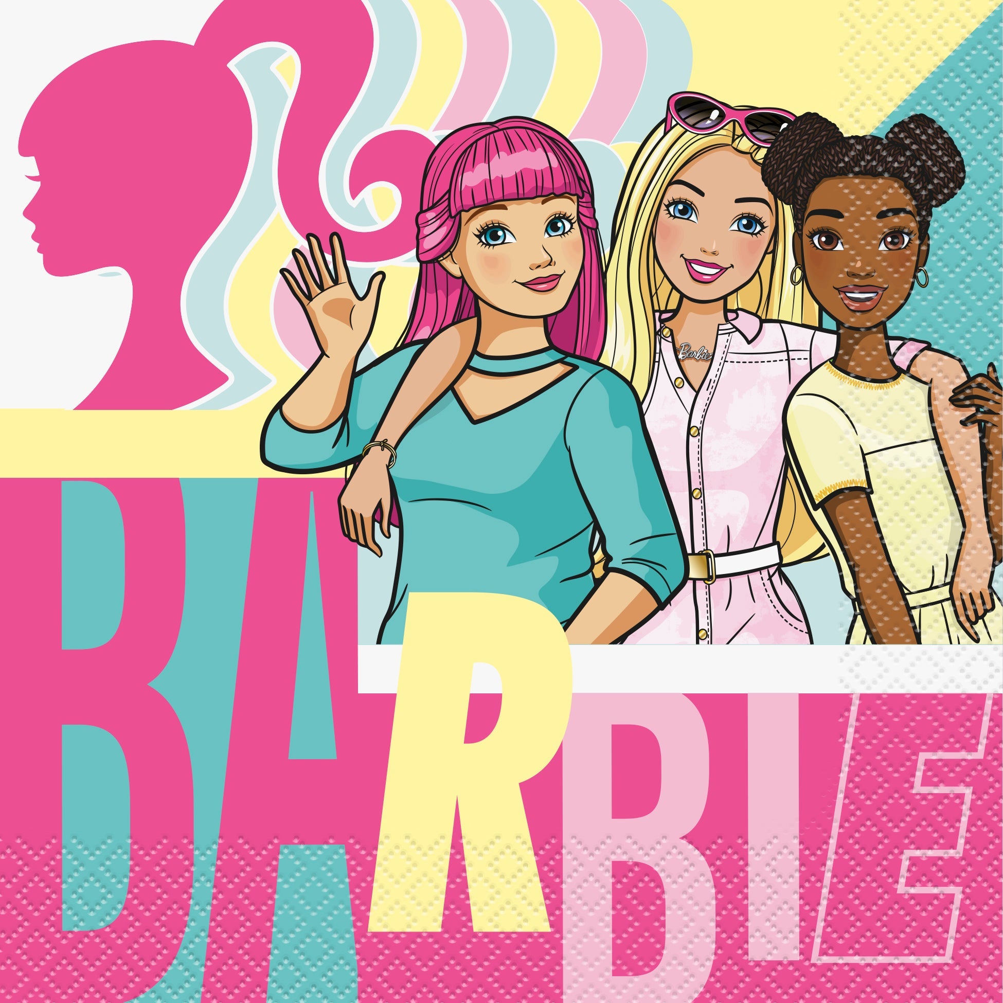 Barbie 16 Luncheon Napkins 12.75x12.75in