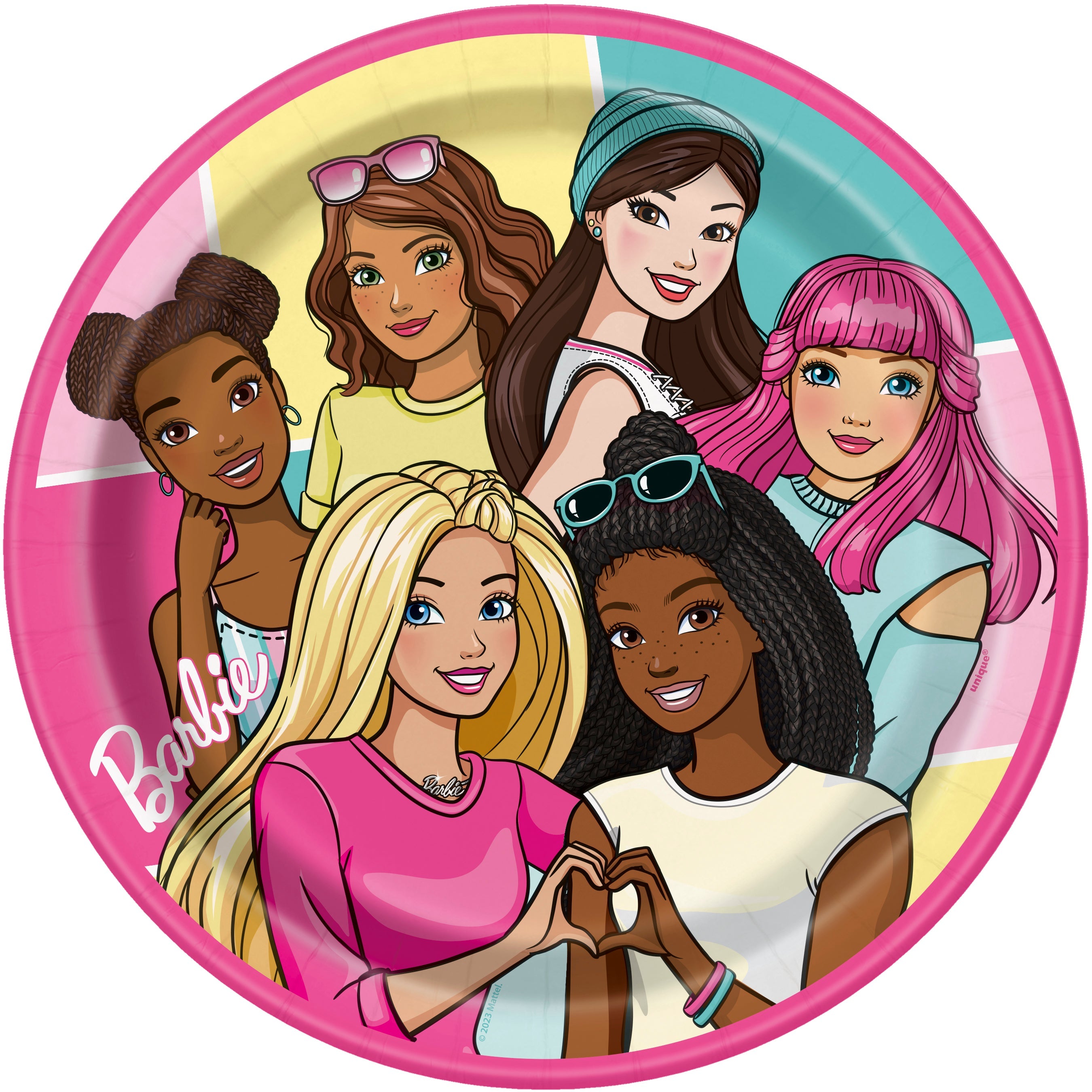 Barbie 8 Round Paper Plates 9in