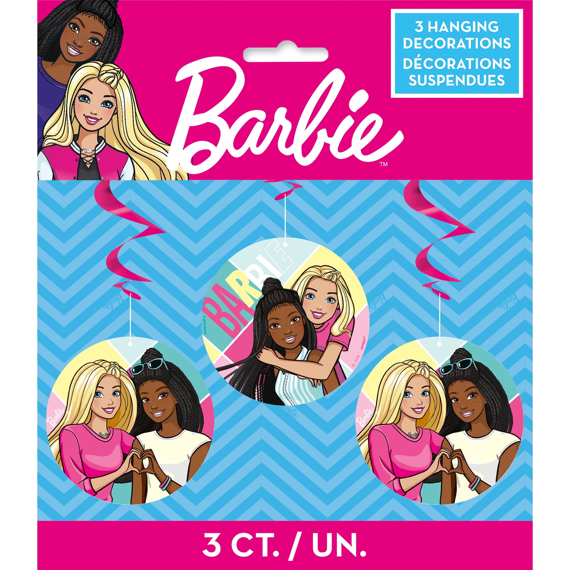 Barbie 3 Hanging Swirls Decorations 26in