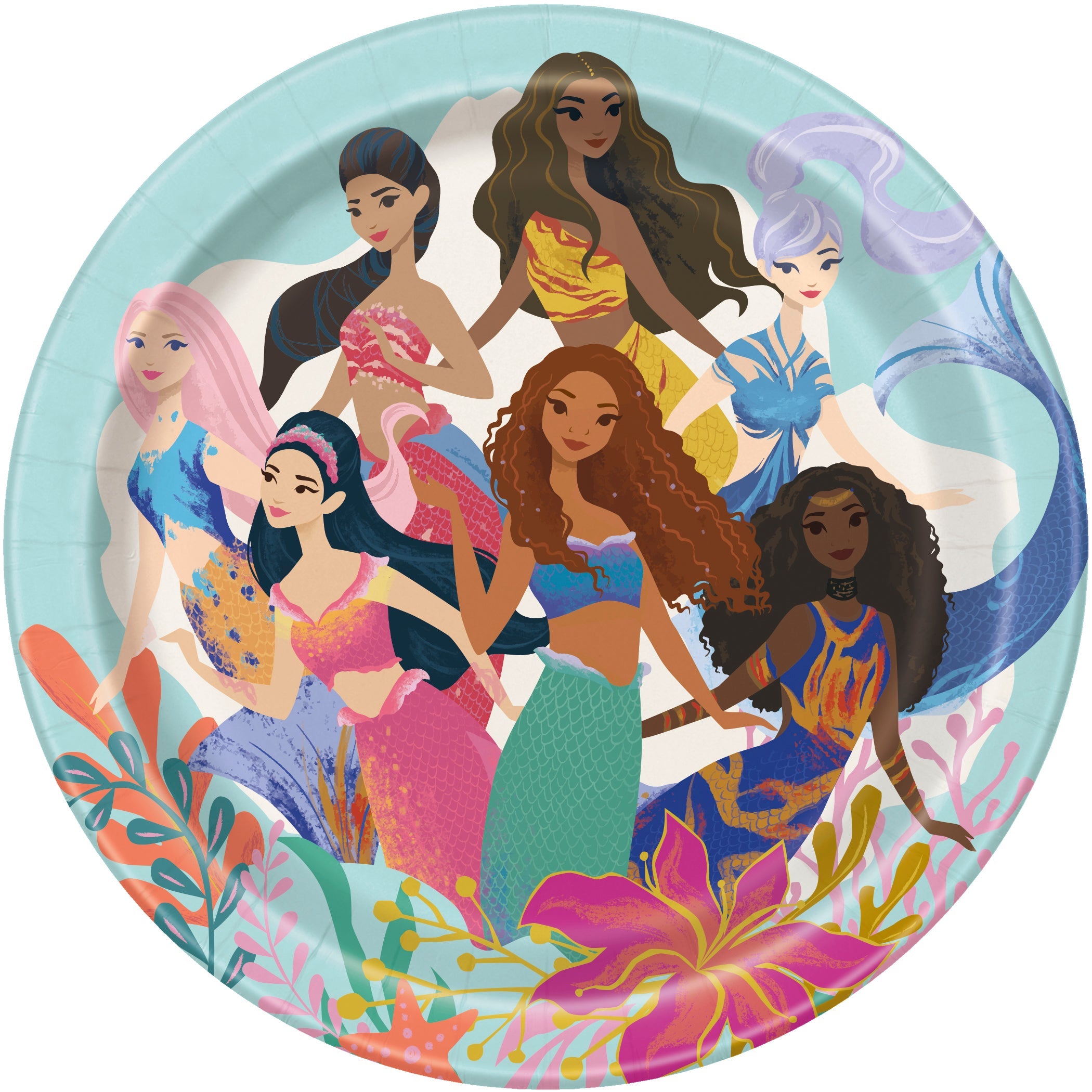 The Little Mermaid 8 Round Paper Plates 7in