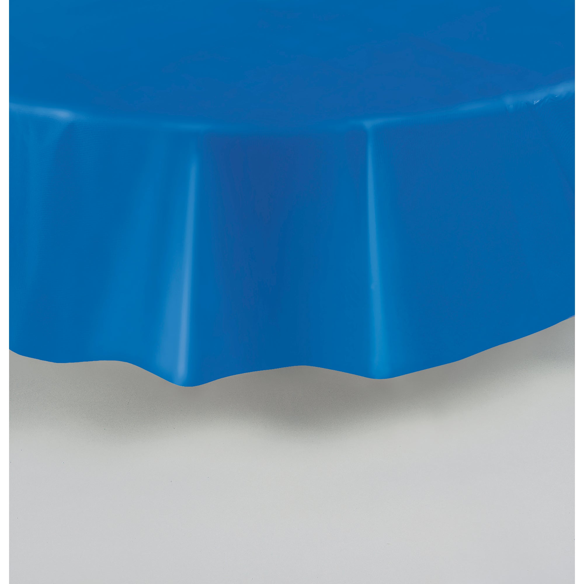 Plastic Round Table Cover Royal Blue 84in