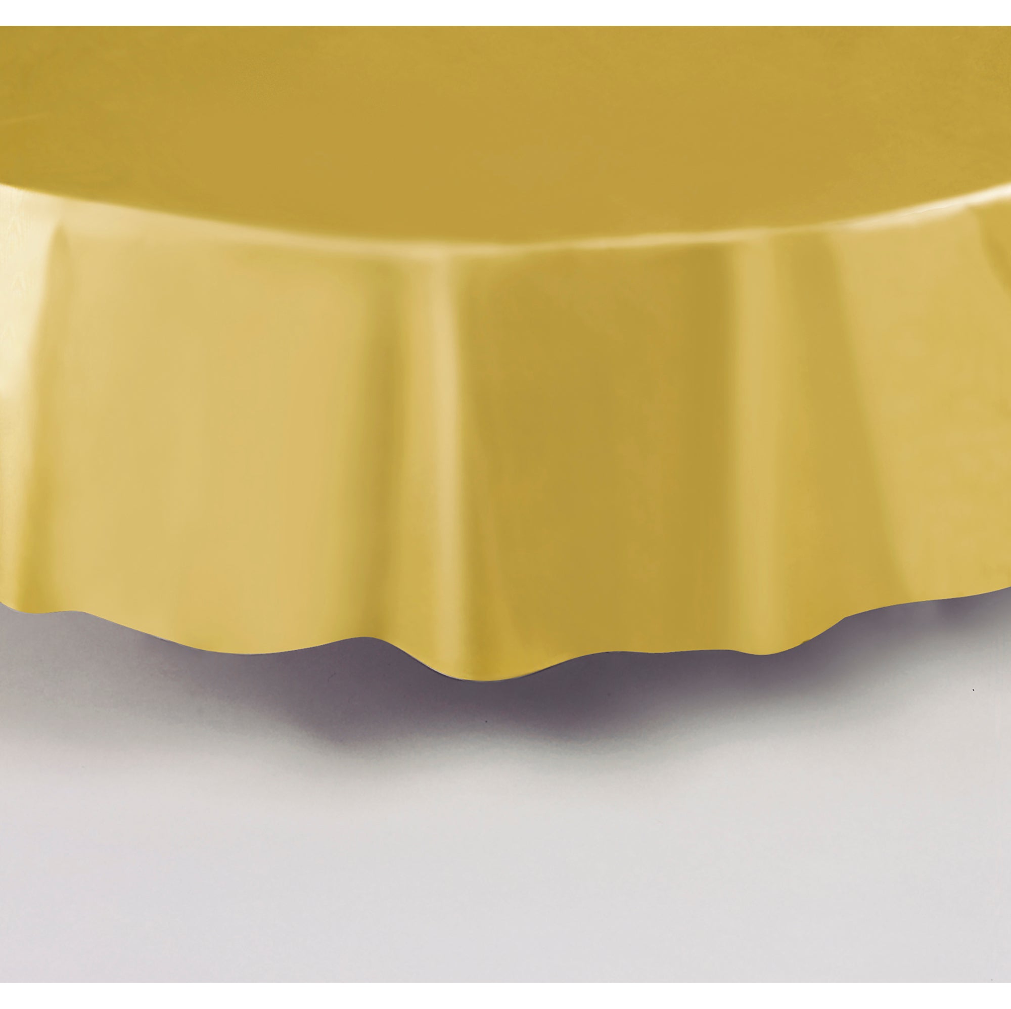Plastic Round Table Cover Gold 84in