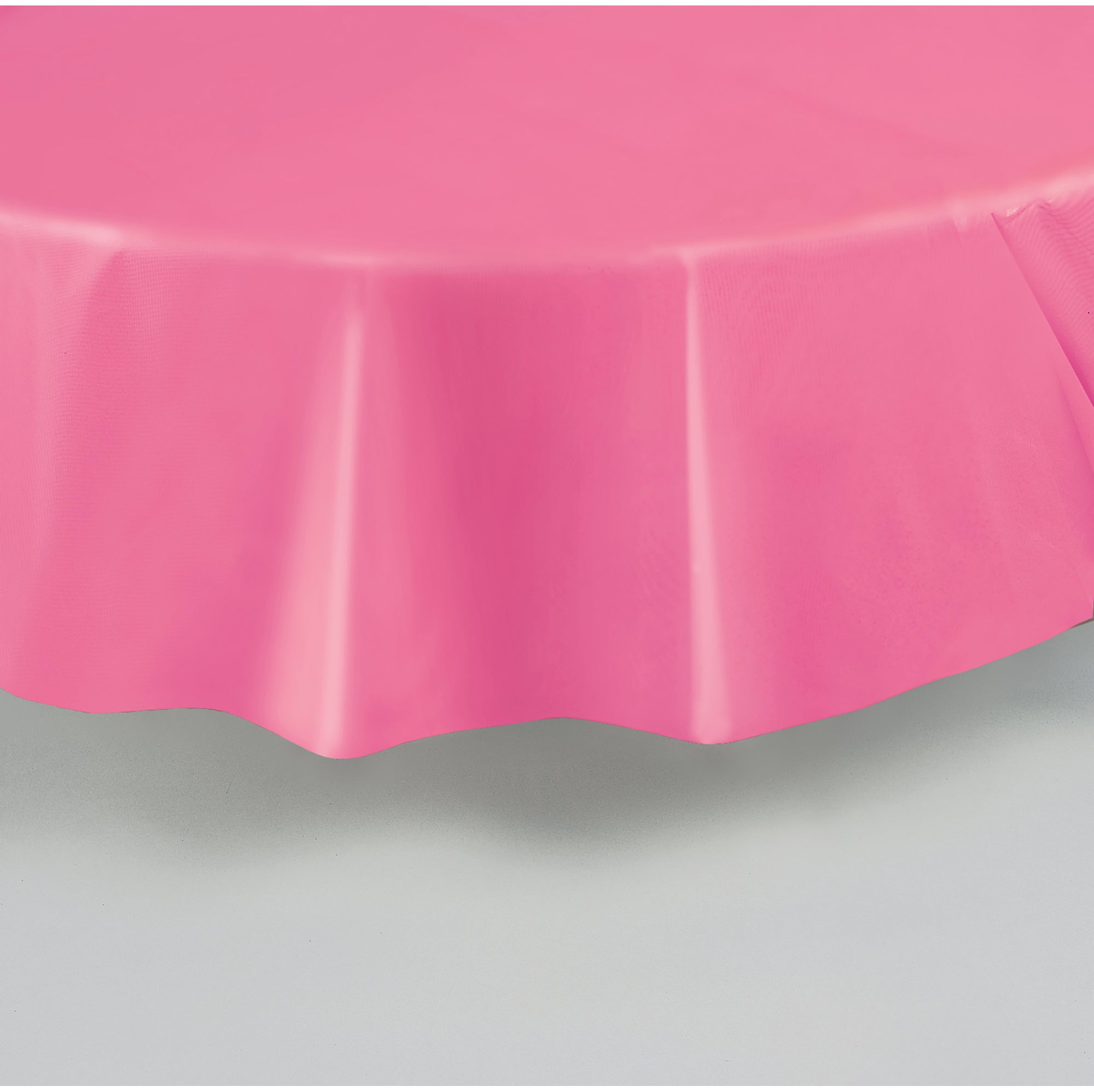Plastic Round Table Cover Hot Pink 84in