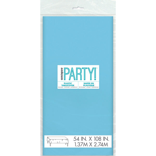 Plastic Table Cover Powder Blue 54x108in