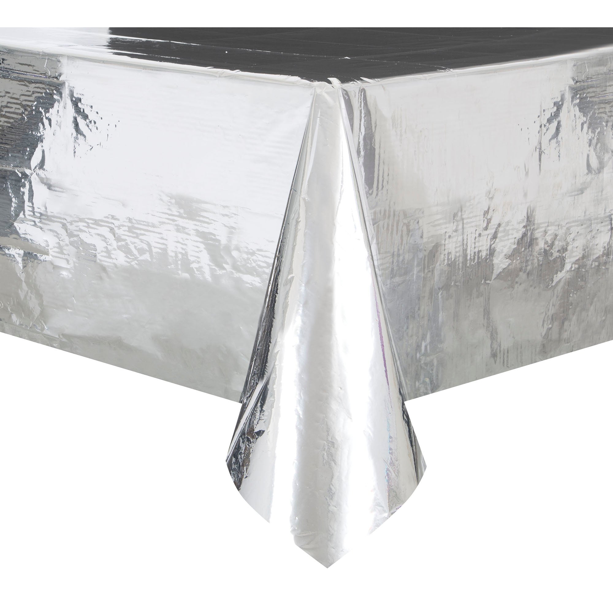 Plastic Table Cover Metallic Silver 54x108in