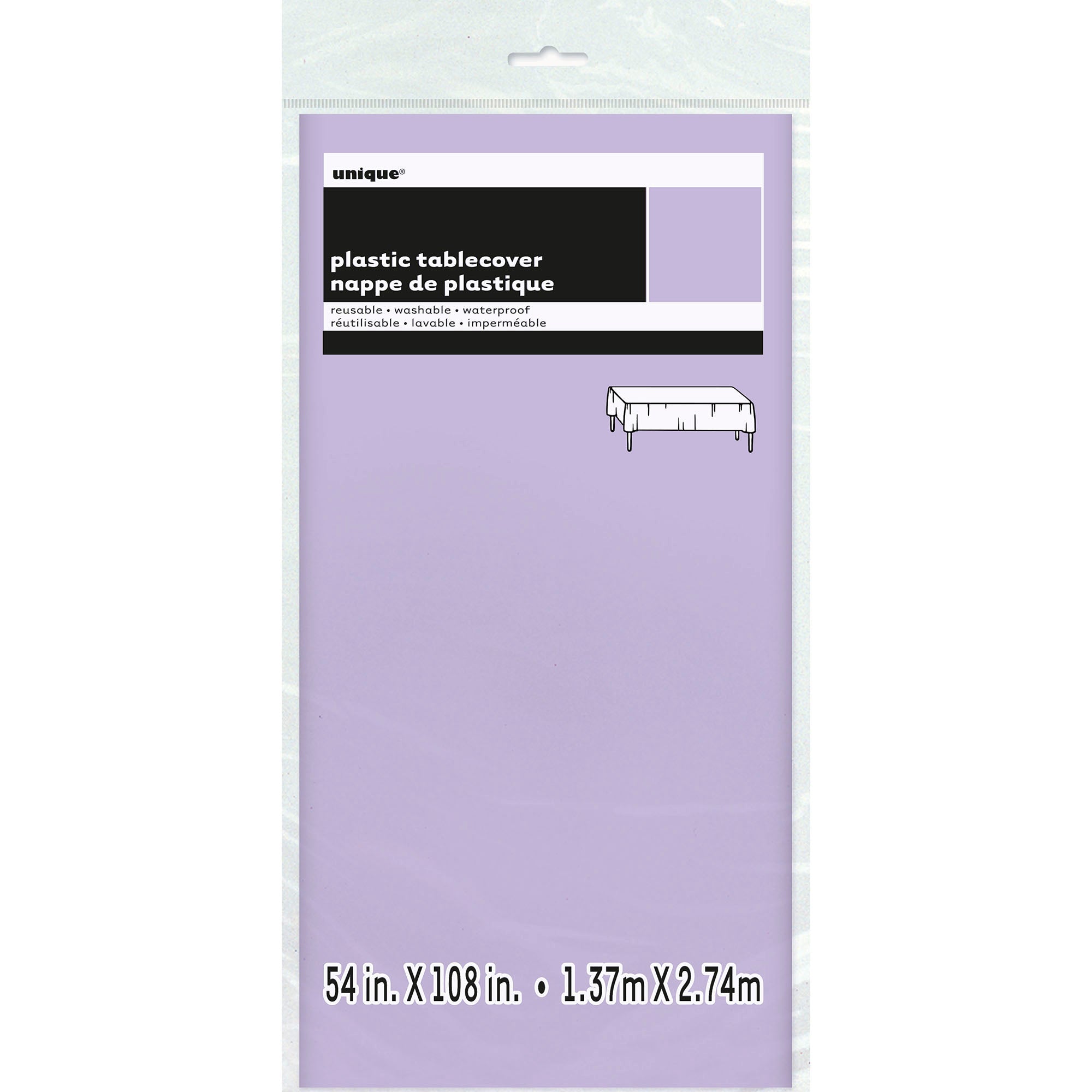 Plastic Table Cover Lavender 54x108in