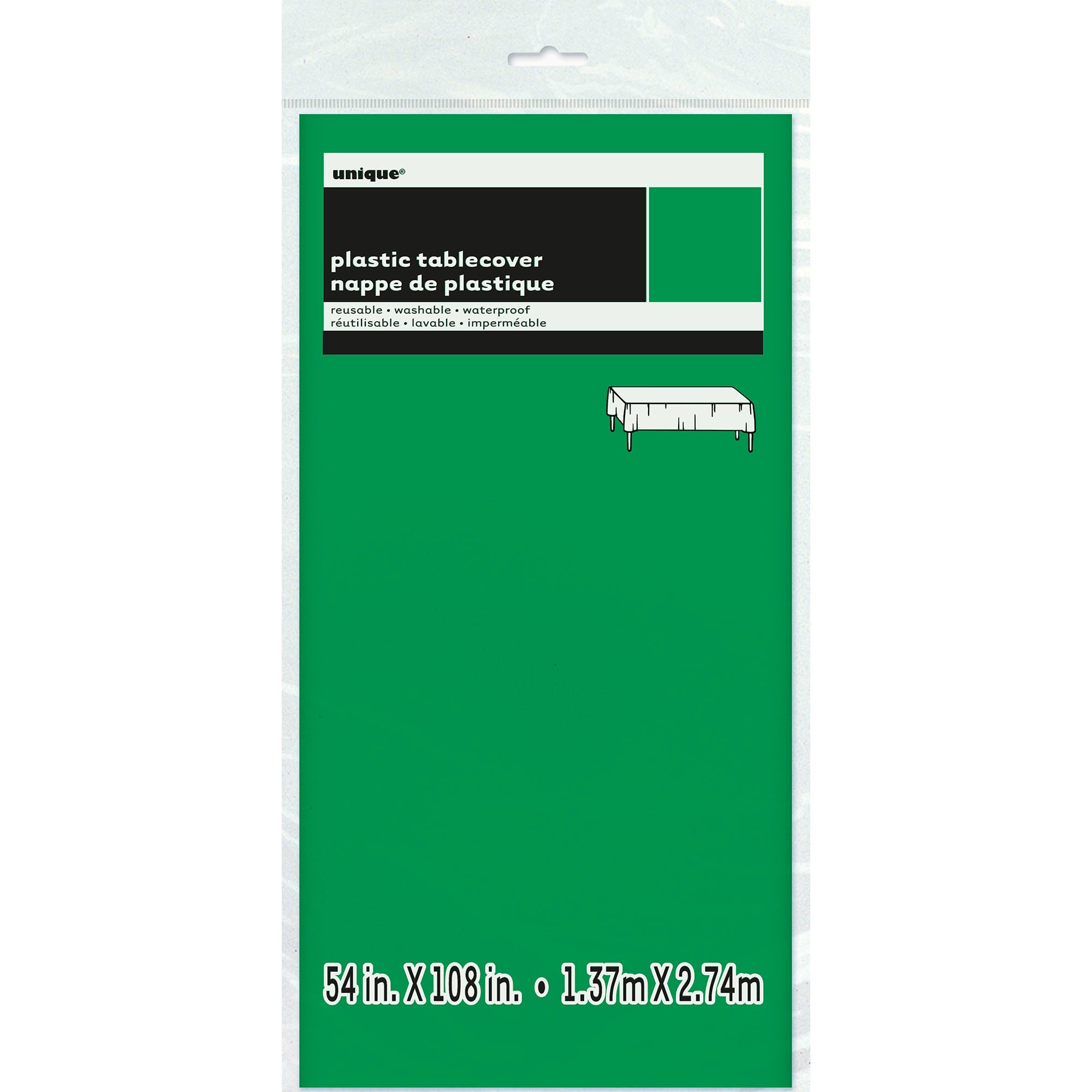 Plastic Table Cover Emerald Green 54x108in