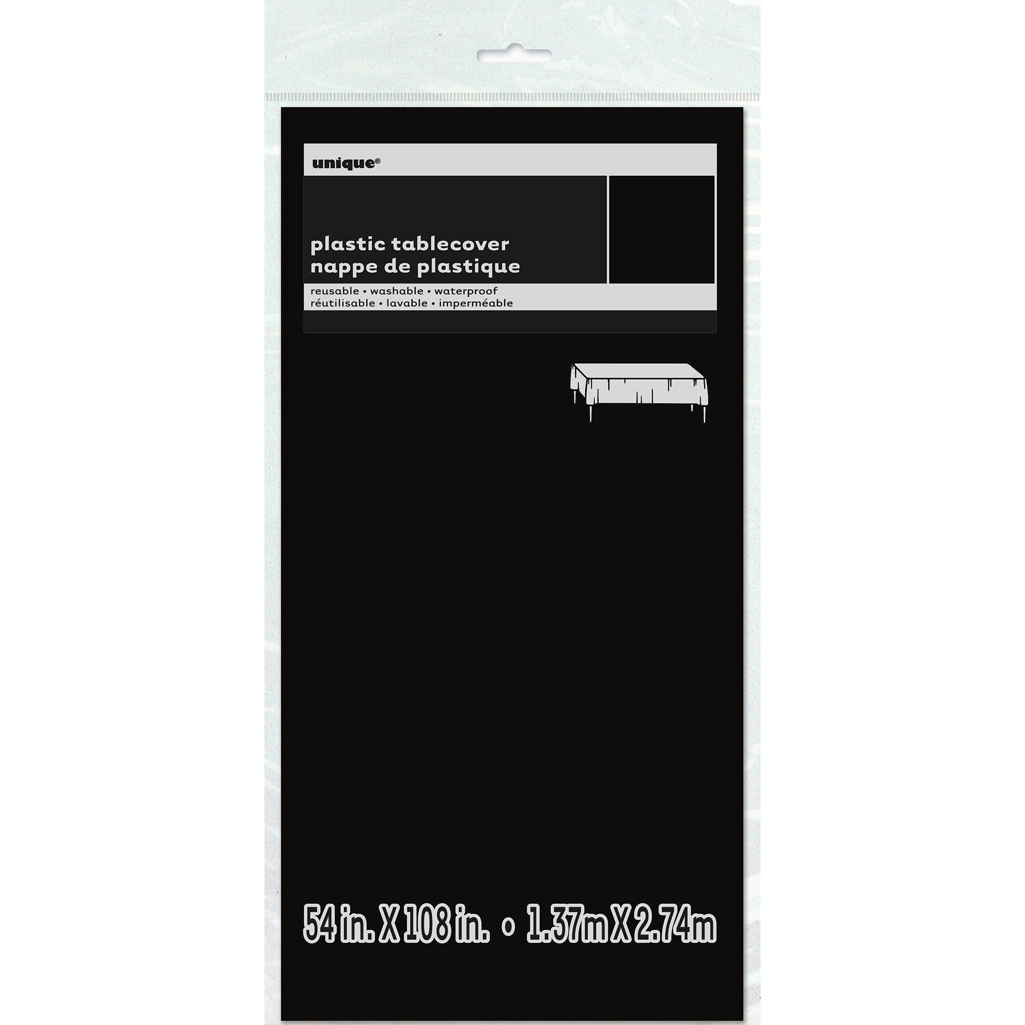 Plastic Table Cover Midnight Black 54x108in