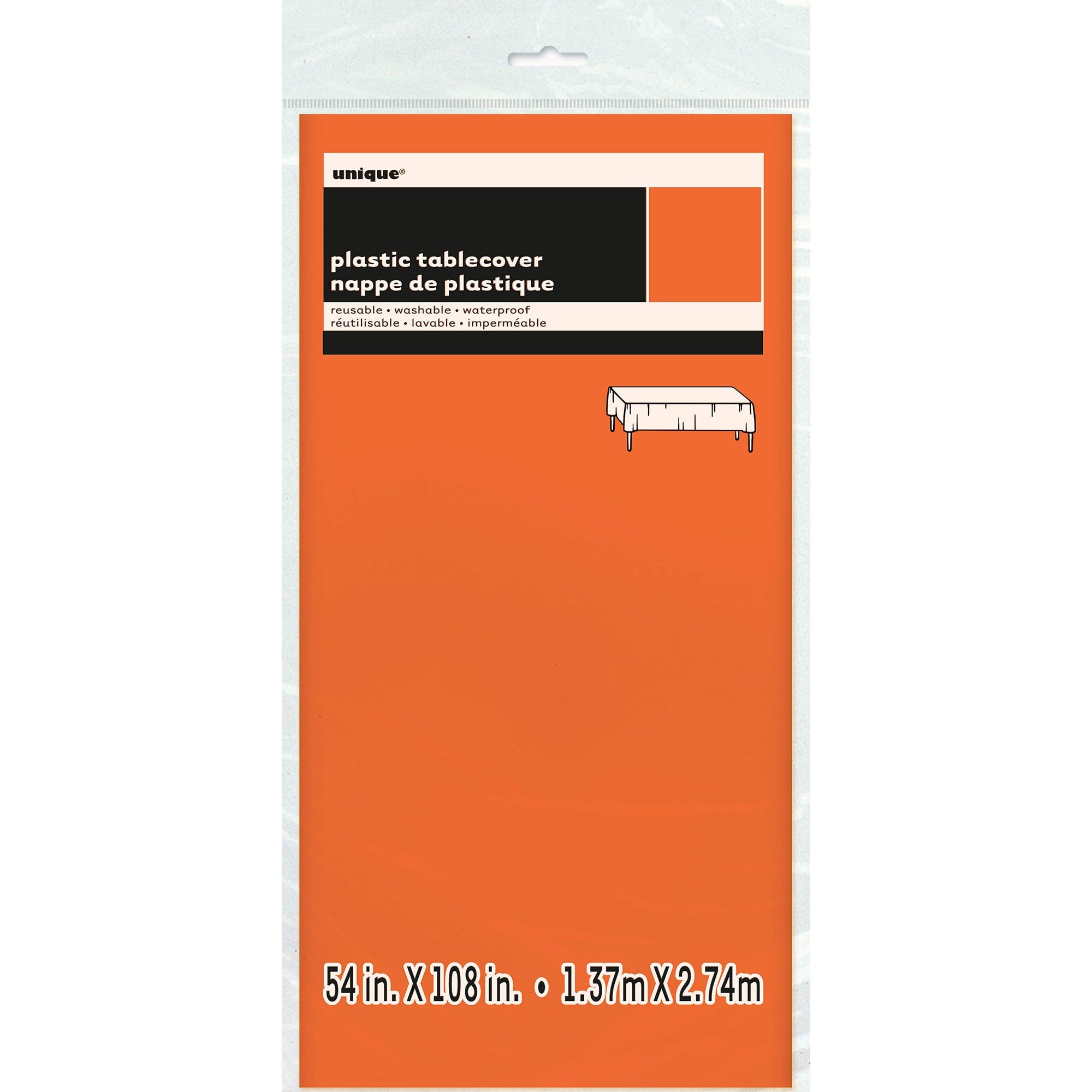 Plastic Table Cover Pumpkin Orange 54x108in